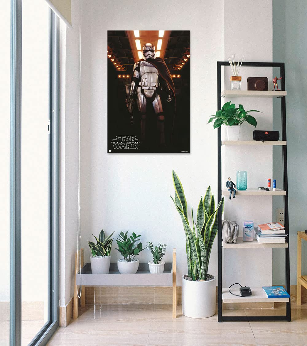 Star Wars Episode VII The Force Awakens Captain Phasma Movie Poster Print 24x36 Inches - Premium Quality Wall Art Decor for Home Theater, Bedroom & Office - Includes Poster & Hanging Strip Set