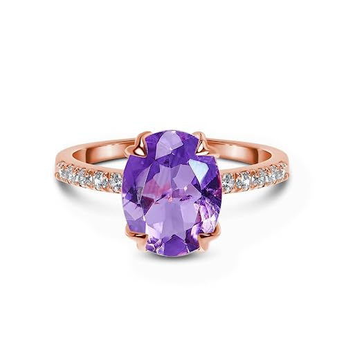 Rose Gold Amethyst Ring - Harlow