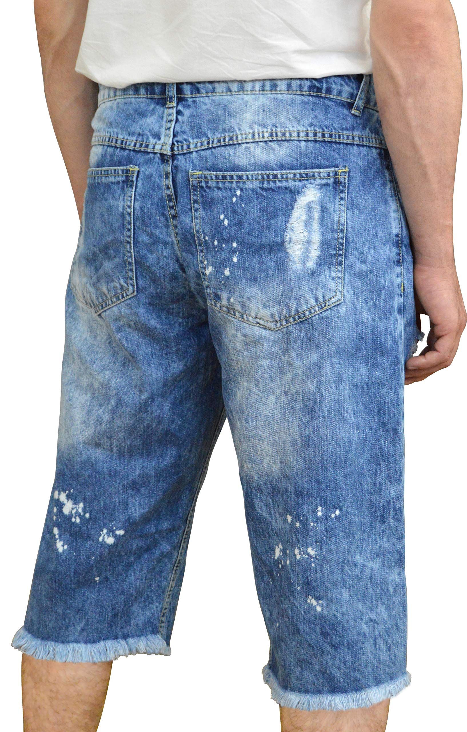 **Men's Distressed Ripped Denim Shorts - Classic Straight Fit Jean Shorts for Summer | Casual Streetwear & Beach Outfits**