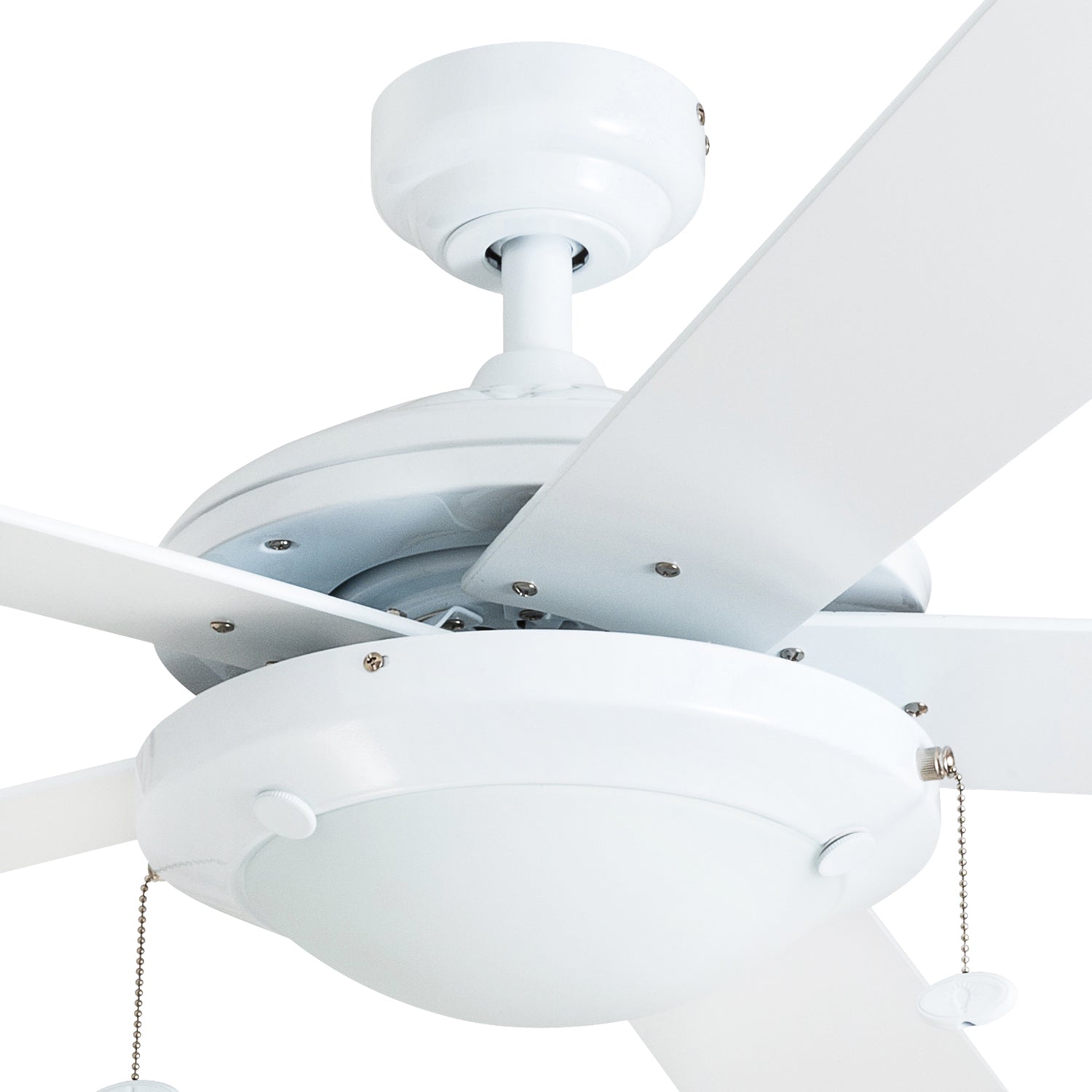 52 Inch White Bolivar Ceiling Fan with Pull Chain - Perfect for Living Room, Bedroom, and Outdoor Spaces