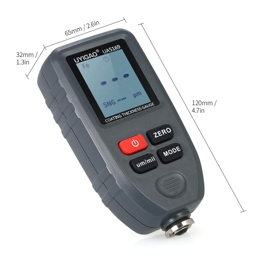 Digital Paint Coating Thickness Gauge - Handheld LCD Backlight Display Fe/NF Meter for Automotive & Industrial Use - Precise Car Paint Tester for Body Shops & DIY Projects