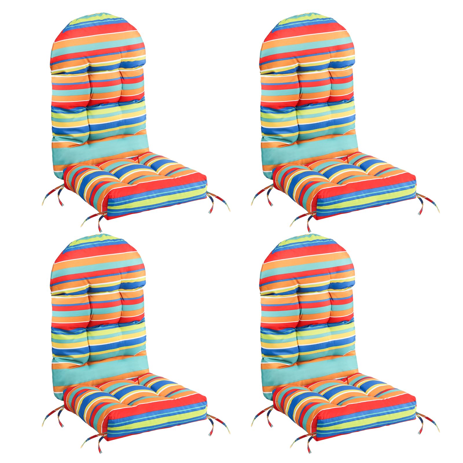 **FUNBERRY 4-Piece Patio Chair Cushions Set – Thick, Comfortable, Non-Slip, Waterproof & Fade-Resistant with Ties – Perfect for Rocking Chairs, Outdoor Lounging, and Backyard Relaxation**