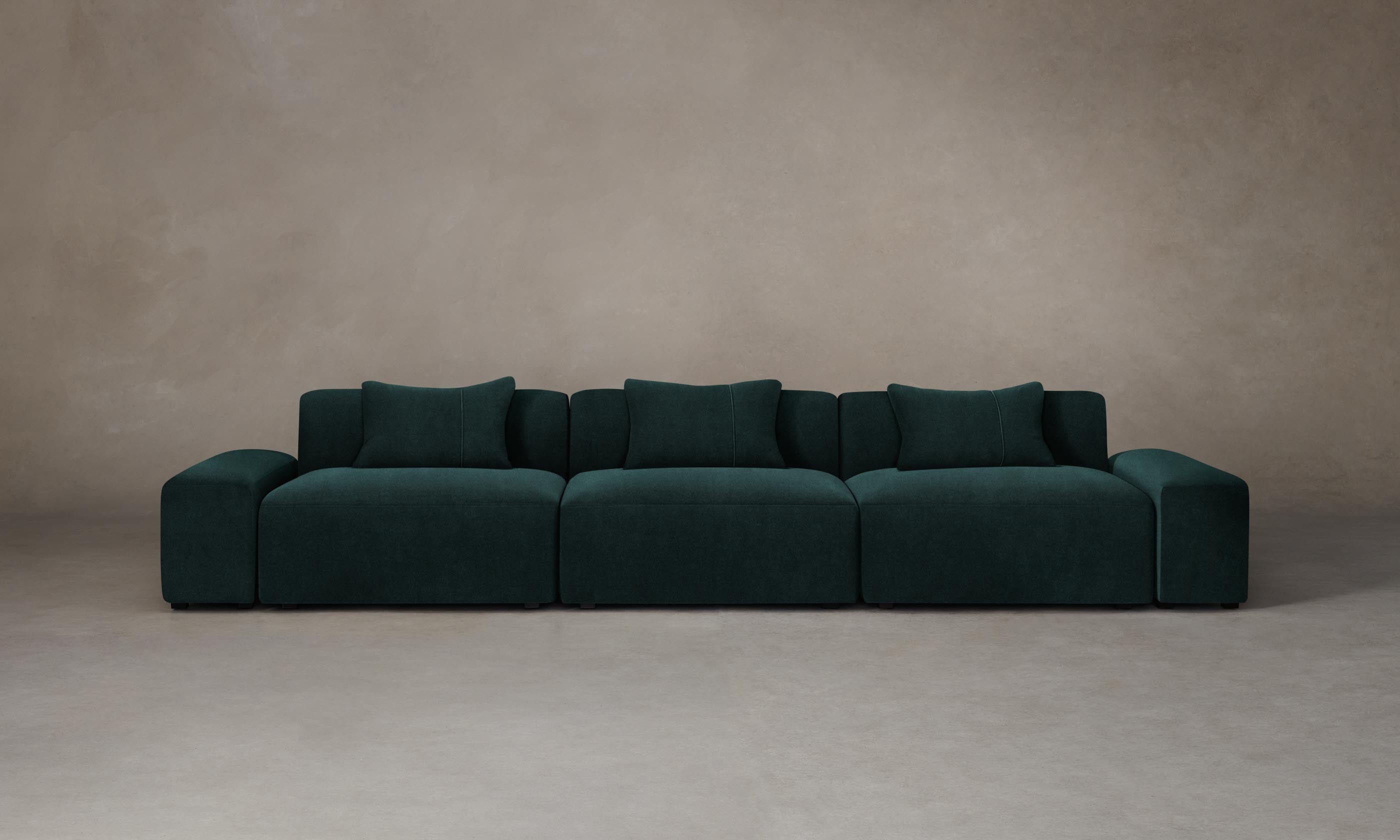 The Breuer Modular Sofa - Performance Velvet Emerald Green - Modern Sectional Couch for Living Room, Lounge & Office - Comfortable & Stylish Home Decor