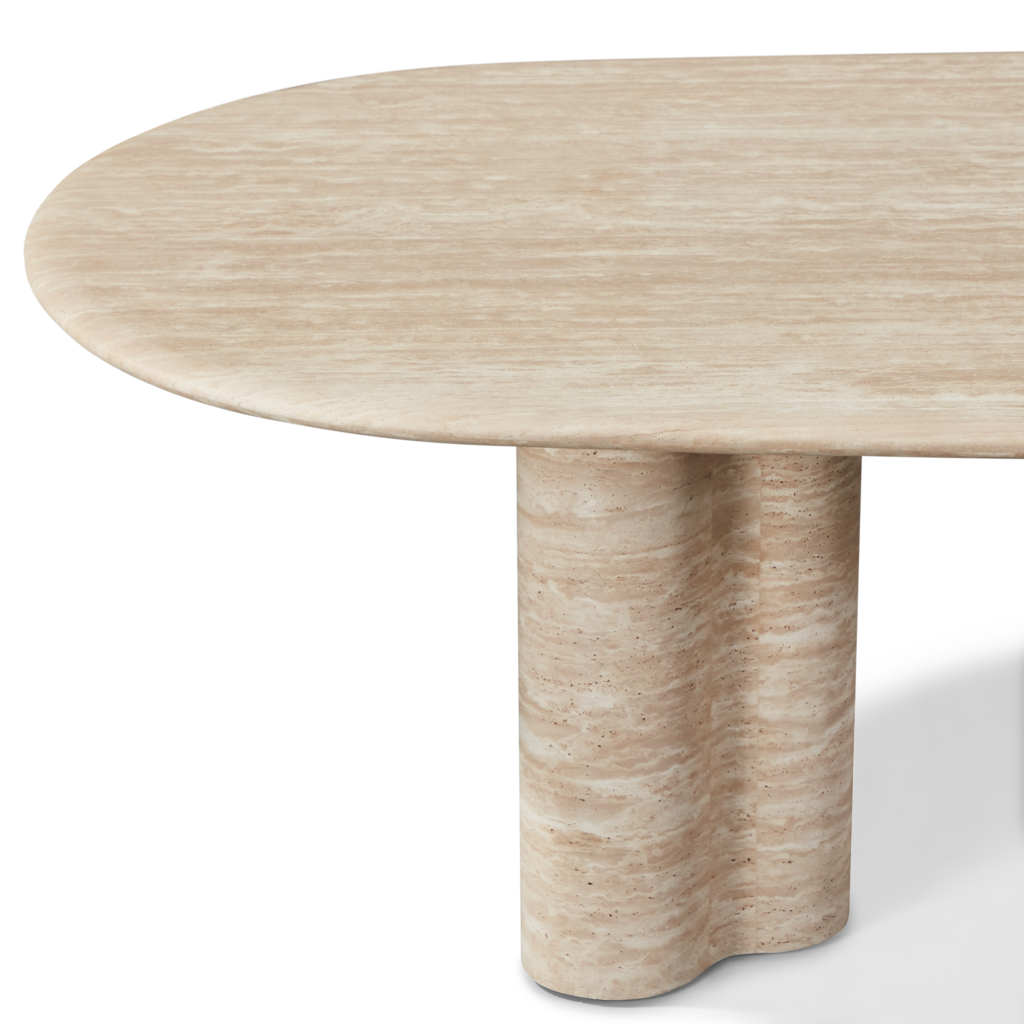 Porto Travertine Pedestal Dining Table 108