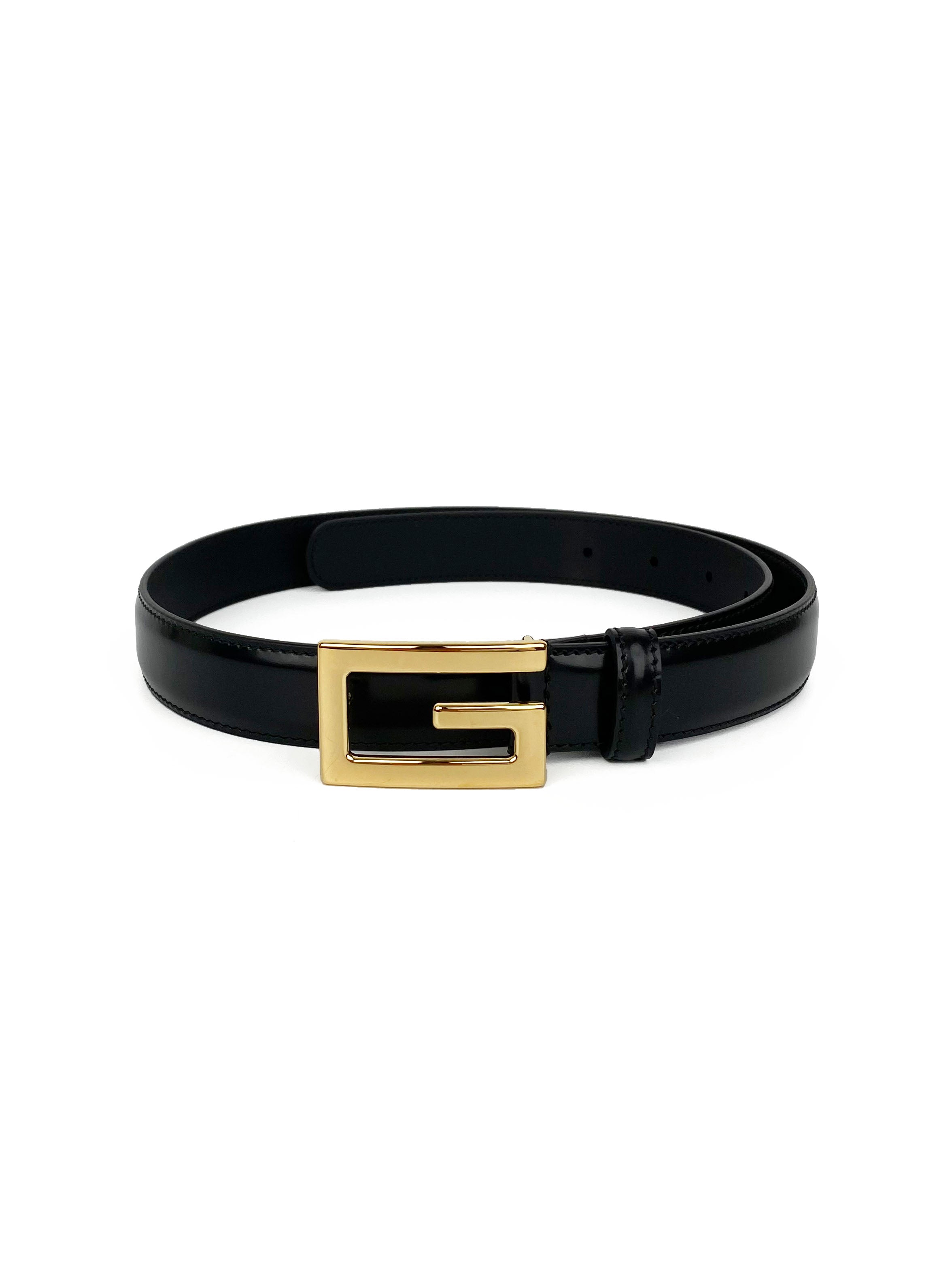 Gucci Black Square G Buckle Belt 75 - Genuine Leather Dress Belt for Men & Women | Formal & Casual Fashion Accessory for Office, Party & Everyday Wear