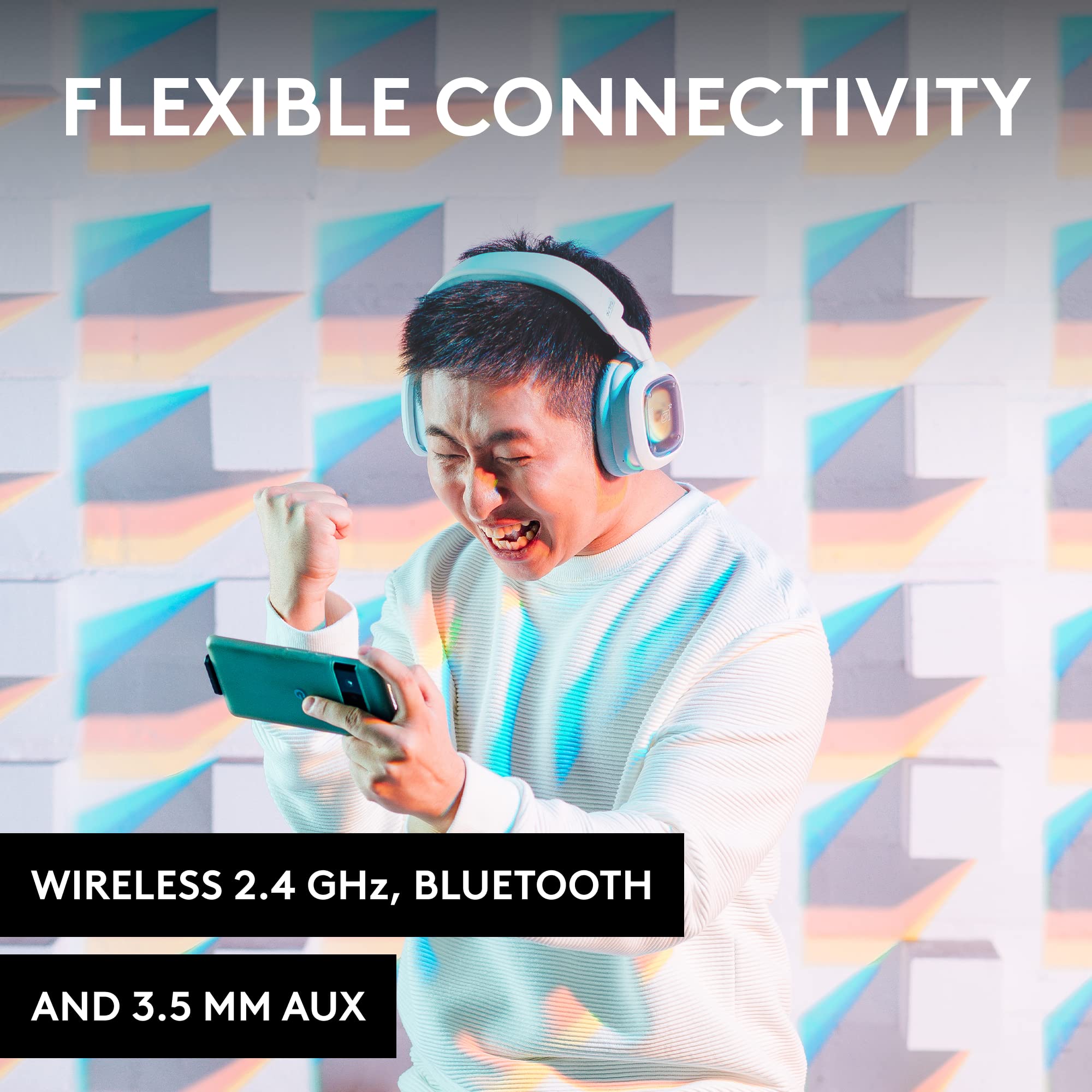Logitech G Astro A30 LIGHTSPEED Wireless Gaming Headset with Bluetooth, Dolby Atmos, 27H Battery & Detachable Mic - Compatible with PS5, PS4, Xbox, Switch, PC & Mobile - White - Perfect for Gaming, Streaming & Remote Work