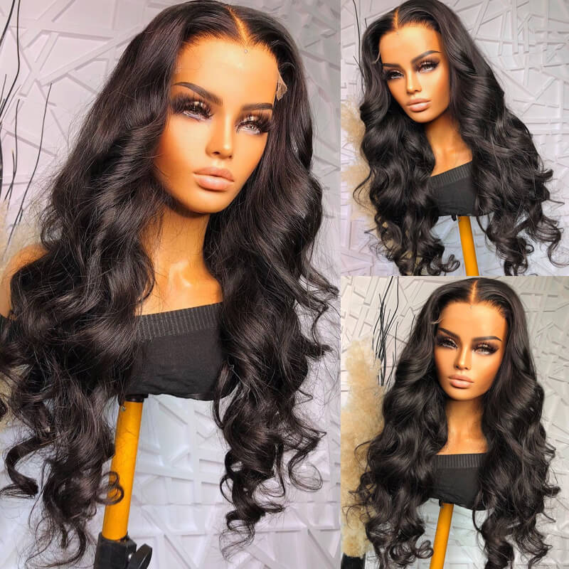 Eullair Body Wave HD Transparent Lace Frontal Human Hair Wig - Natural Looking 13x4 Lace Front Wig with Baby Hair for Women | Perfect for Daily Wear, Parties & Special Occasions