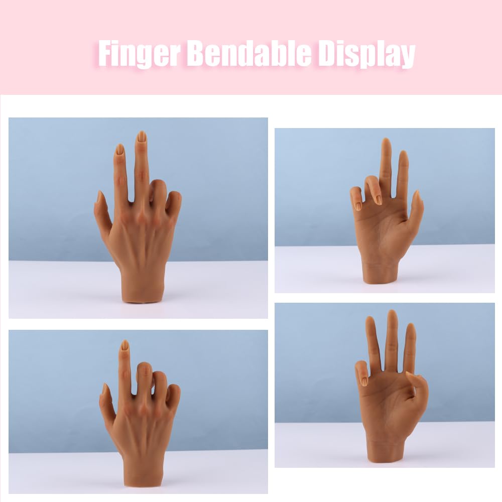 Professional Silicone Practice Hand for Acrylic Nails - Adjustable Mannequin Hand for Nail Art Training, Perfect for DIY Beginners & Salon Artists - Ideal for Home Practice, Nail School & Professional Development