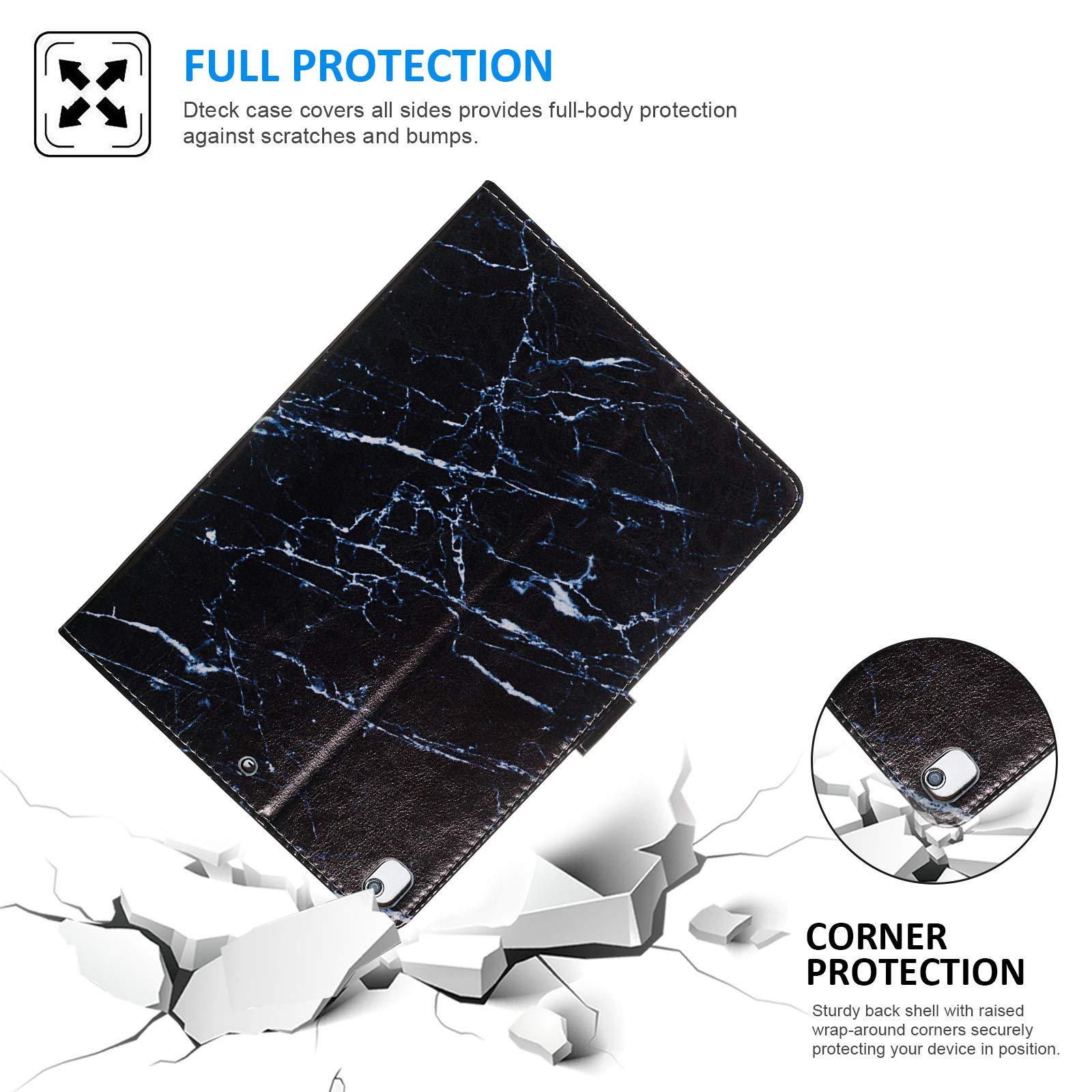 Dteck PU Leather Folio Case for iPad 2018 (6th Gen)/iPad 2017 (5th Gen)/iPad Pro 9.7