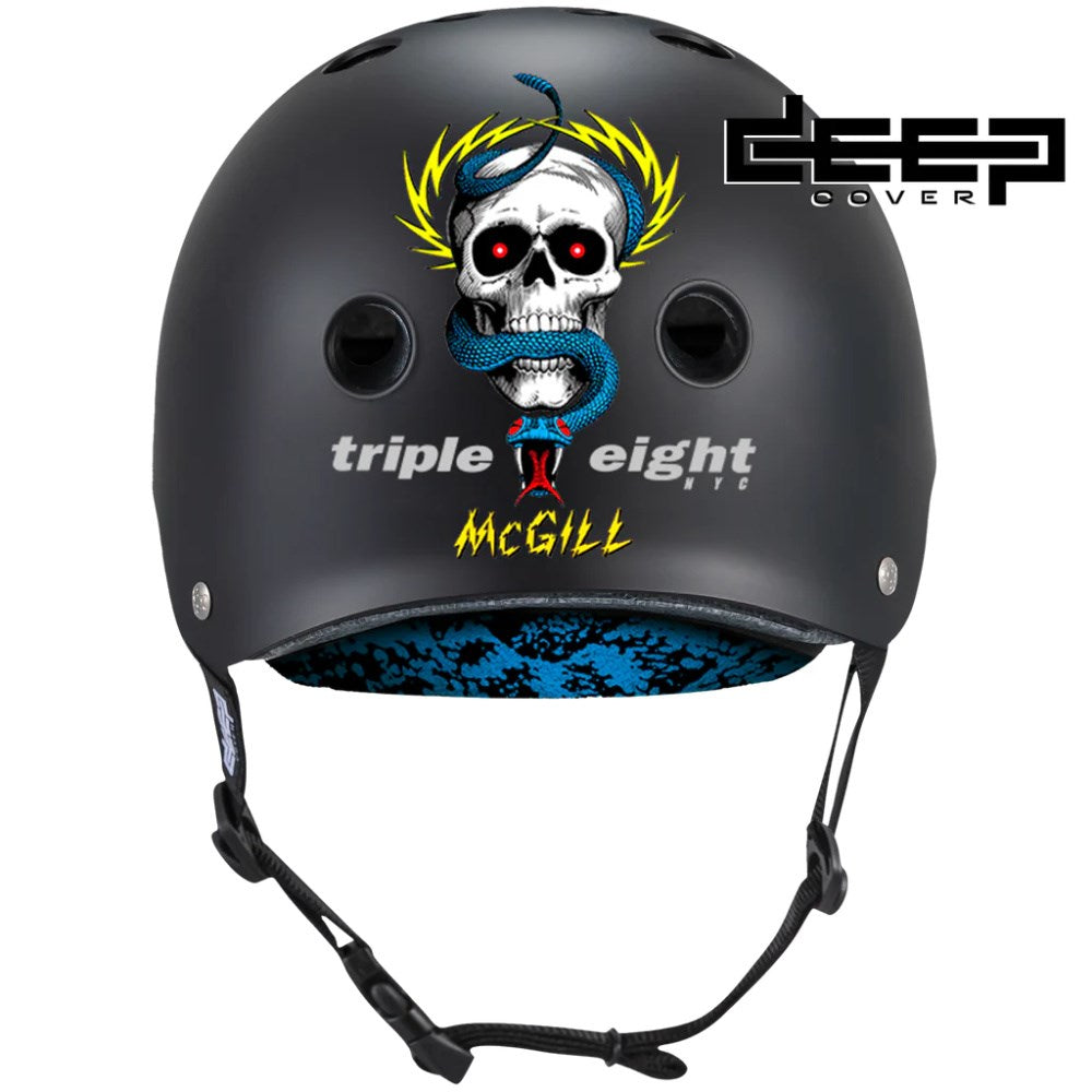 Triple 8 Deep Cover Helmet - Skateboard & Scooter Safety Gear - Mike McGill Signature Series - Perfect for Street Skating, Park Riding & Extreme Sports
