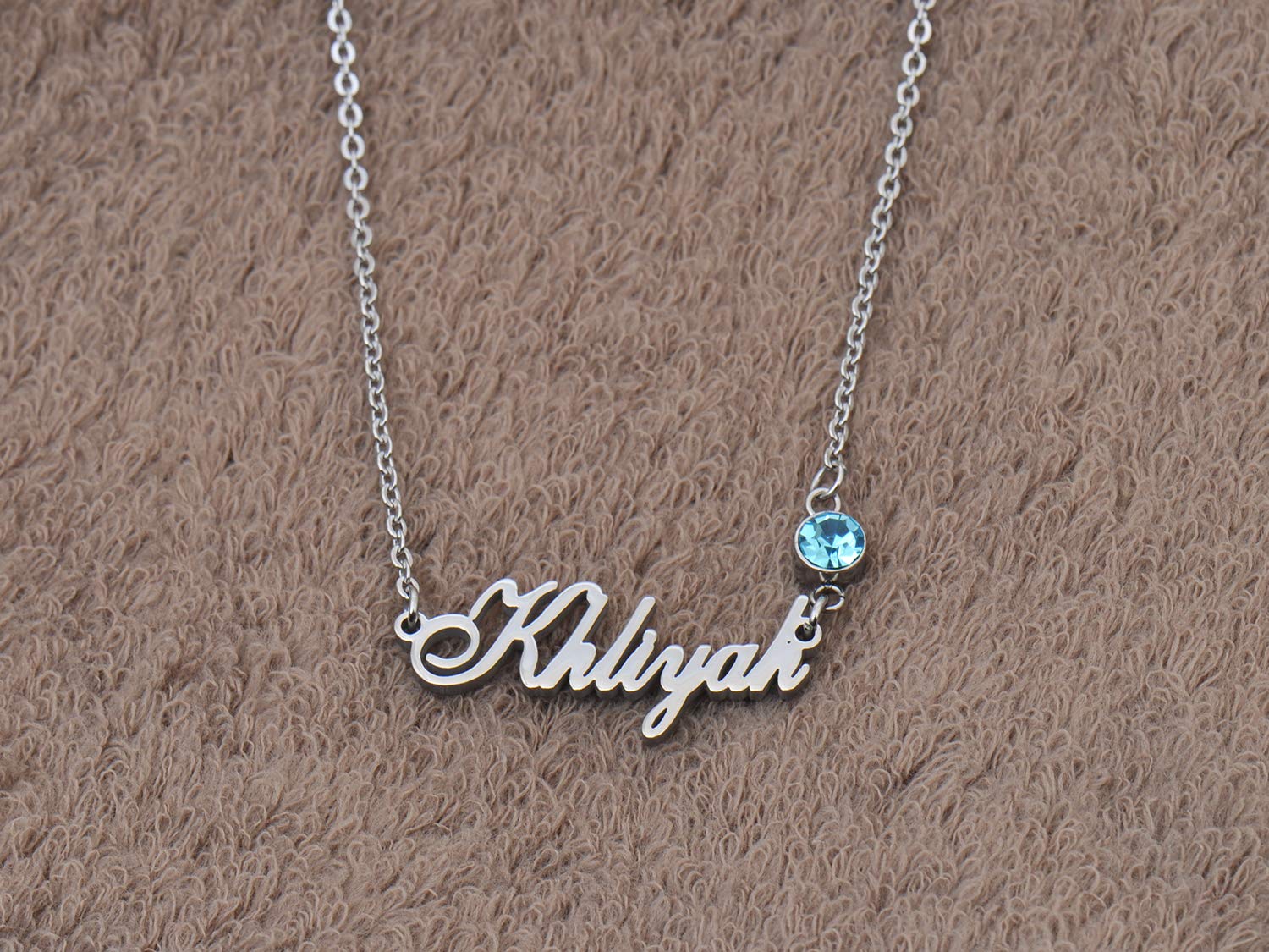 Personalized Silver Name Necklace with Delicate Birthstone Charm - Perfect Gift for Her Birthday, Anniversary & Special Occasions