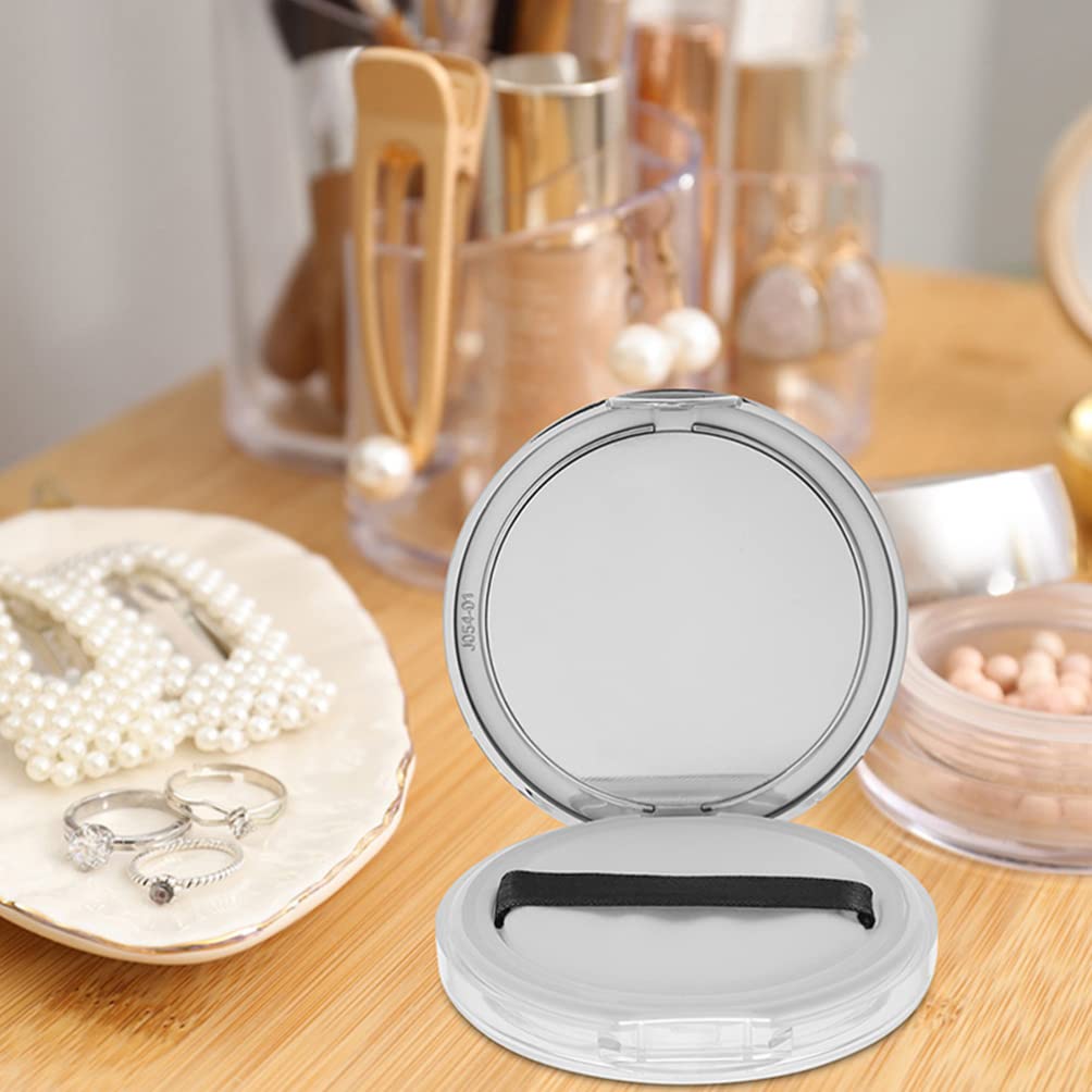 Minkissy 2-Piece Powder Puff Storage Box Set - Travel Makeup Organizer with Mini Sponges, Circle Mirrors & Clamshell Case | Perfect for Compact Powder, Loose Eye Shadow & On-the-Go Touch Ups