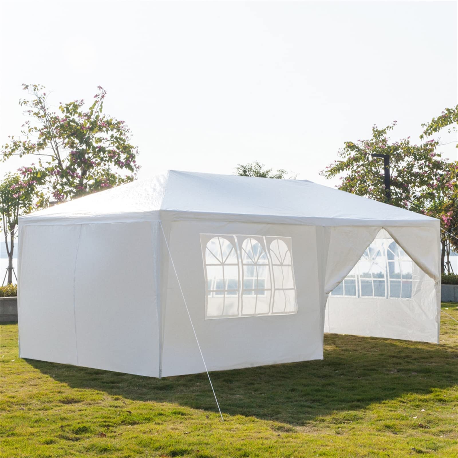 10'x20' Heavy Duty Waterproof Outdoor Party Tent - White Canopy with 6 Removable Sidewalls for Weddings, Events & Backyard Gatherings | Perfect for Garden Parties, BBQ, Picnics & Outdoor Celebrations