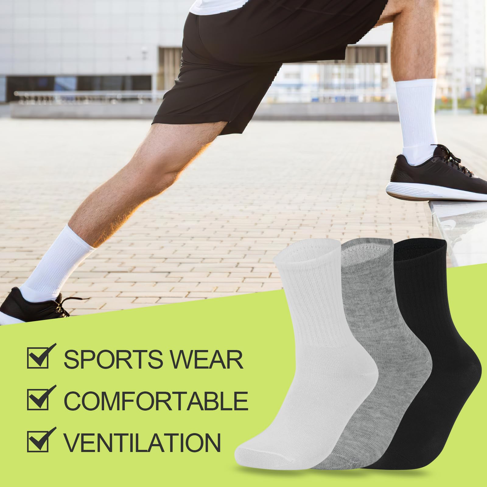 100 Pairs Bulk Crew Socks - Soft Breathable Athletic Socks for Men & Women - Perfect for Sports, Gym, Running & Everyday Wear
