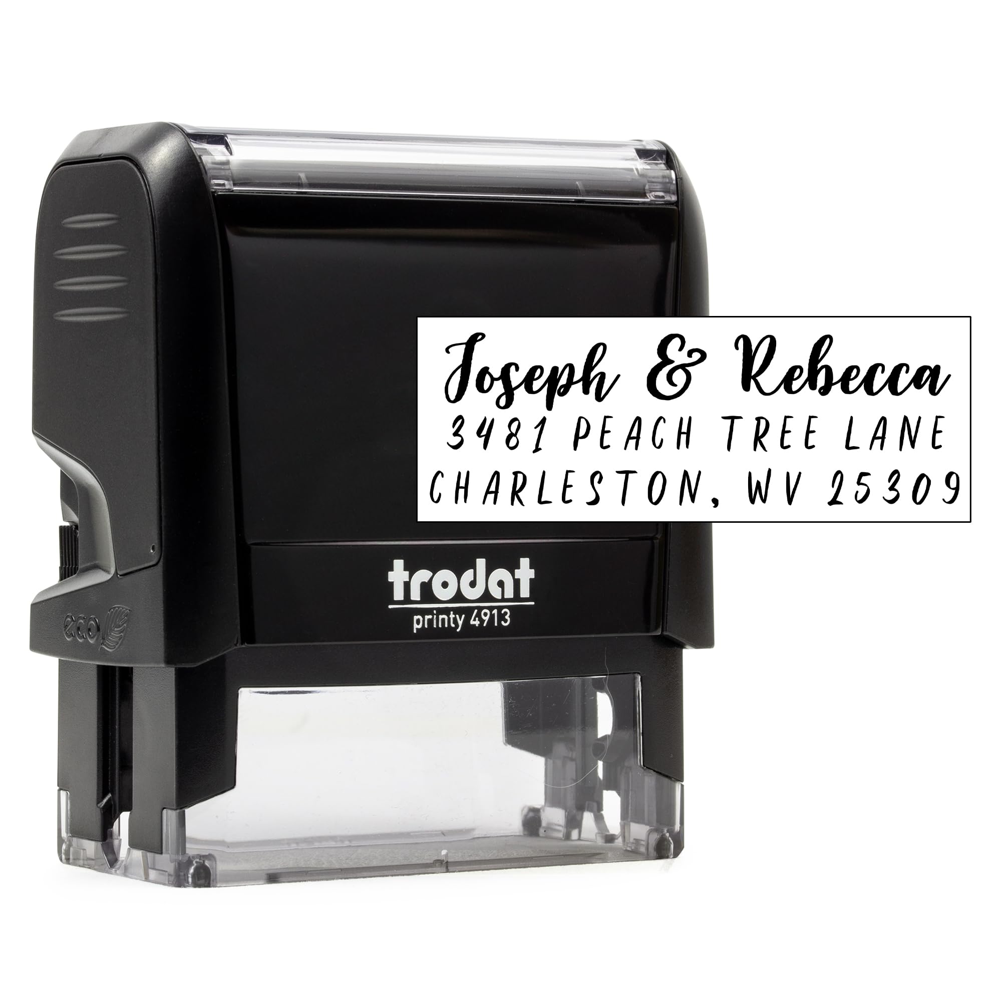 Personalized Self-Inking Return Address Stamp - Custom Joseph & Rebecca Address Stamp for Wedding Invitations, Envelopes & Mailings
