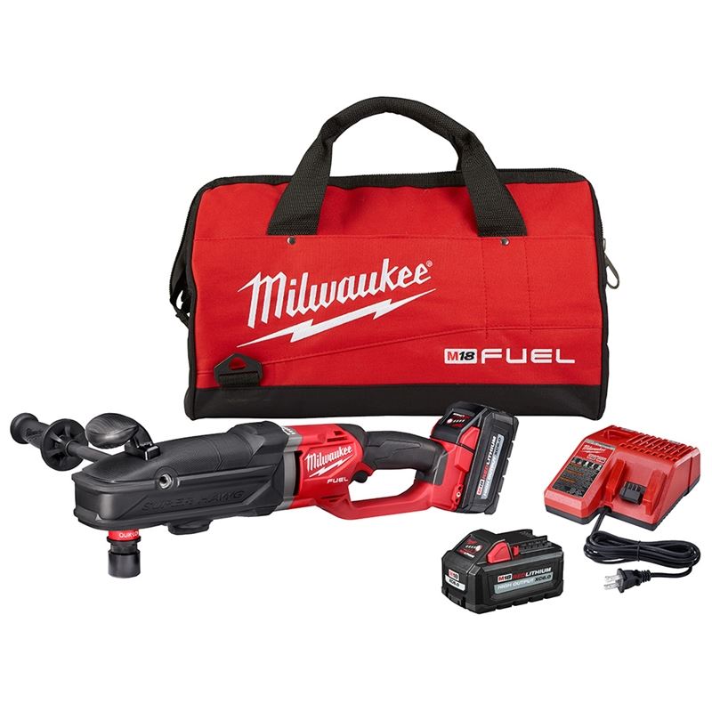 M18 FUEL 18V Brushless Cordless Right Angle Drill with QUIK-LOK Kit - Super Hawg for Woodworking & Metal Drilling | Perfect for Tight Spaces & Professional Contractors