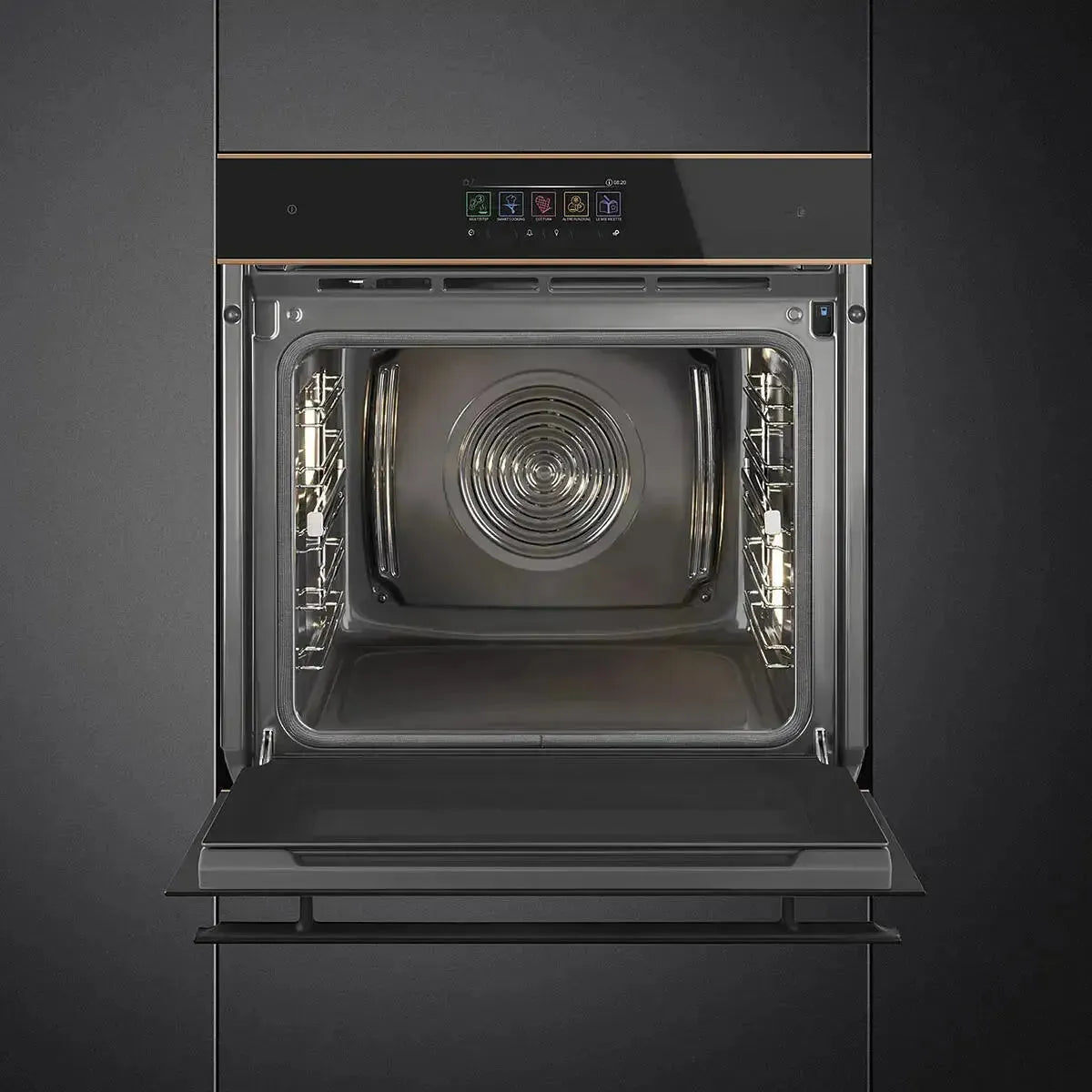 Smeg 60cm Dolce Stil Novo Pyrolytic Steam Oven in Black - Premium Built-in Oven for Modern Kitchens | Perfect for Baking, Roasting & Healthy Steam Cooking