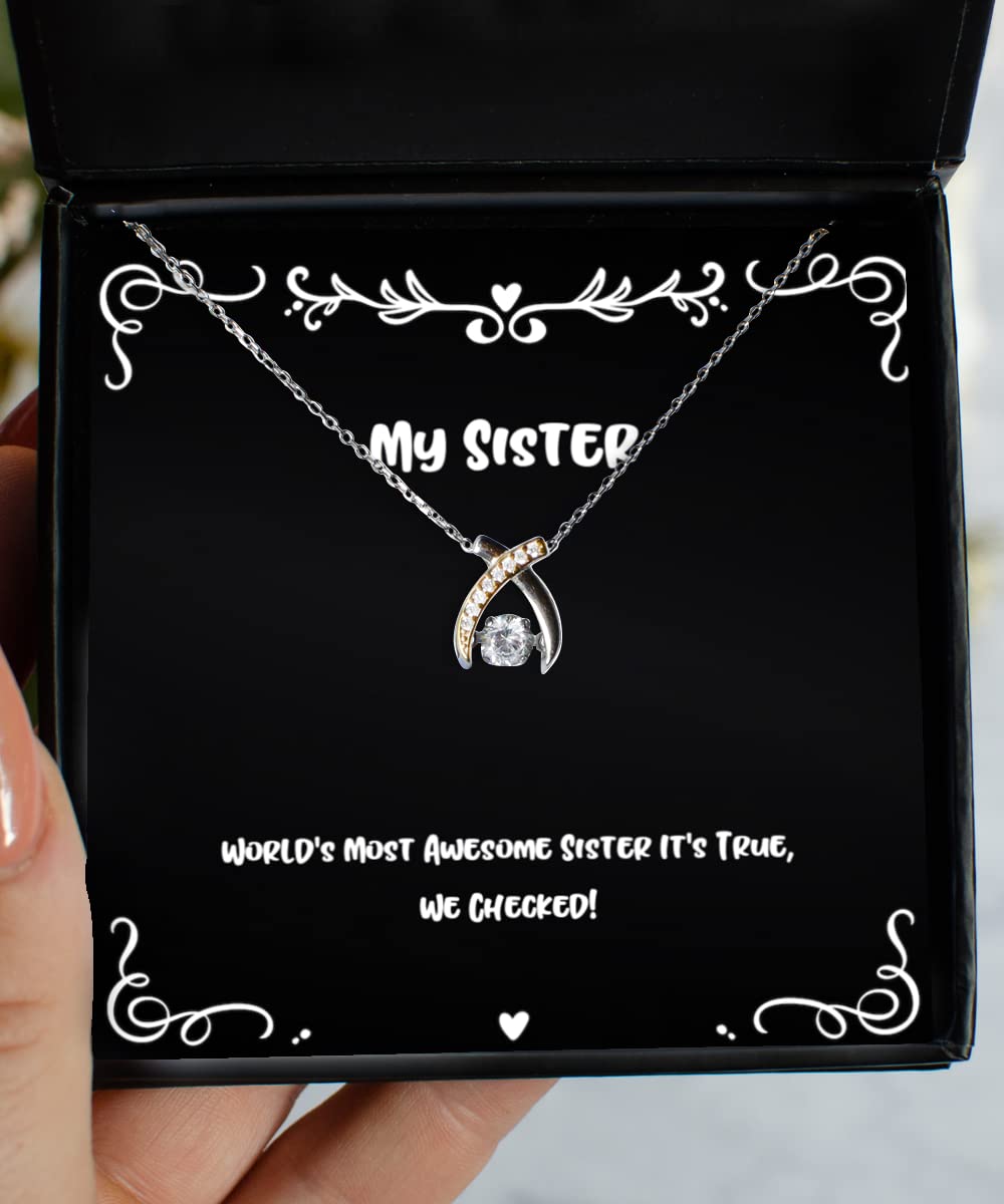 Best Sister Wishbone Dancing Necklace - Unique Birthday Gift for Sister - Perfect for Sister's Day, Christmas & Special Occasions