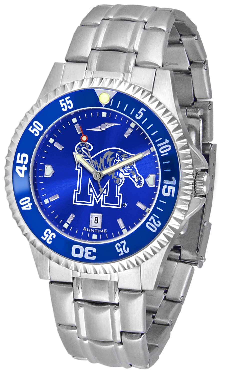 SunTime Men's Competitor 40mm Quartz Watch with 20mm Stainless Steel Strap - Sporty Team Color Dial & Bezel - Perfect for Casual Wear, Office & Outdoor Activities