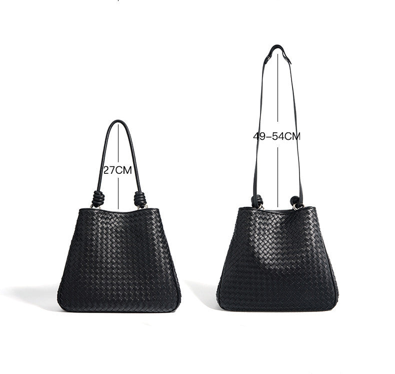 Knotted Strap Woven Tote Bag - Stylish Handmade Beach Bag for Women, Perfect for Shopping, Travel & Summer Outings