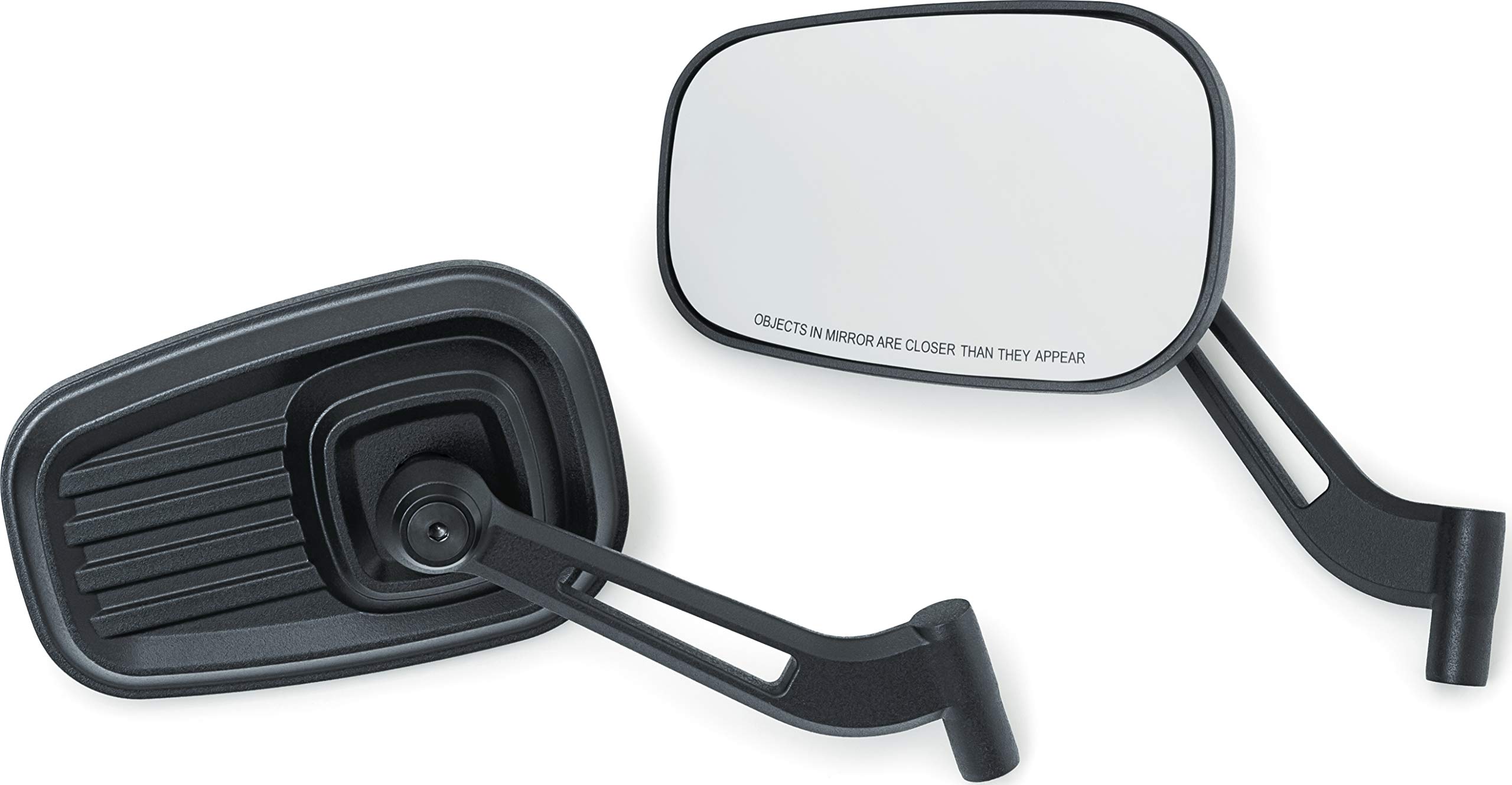 Kuryakyn 6655 Dillinger Black Motorcycle Handlebar Mirrors - 1 Pair Satin Black Rear View Side Mirrors for Harley, Cruiser & Touring Bikes - Enhanced Safety & Style for Highway Riding