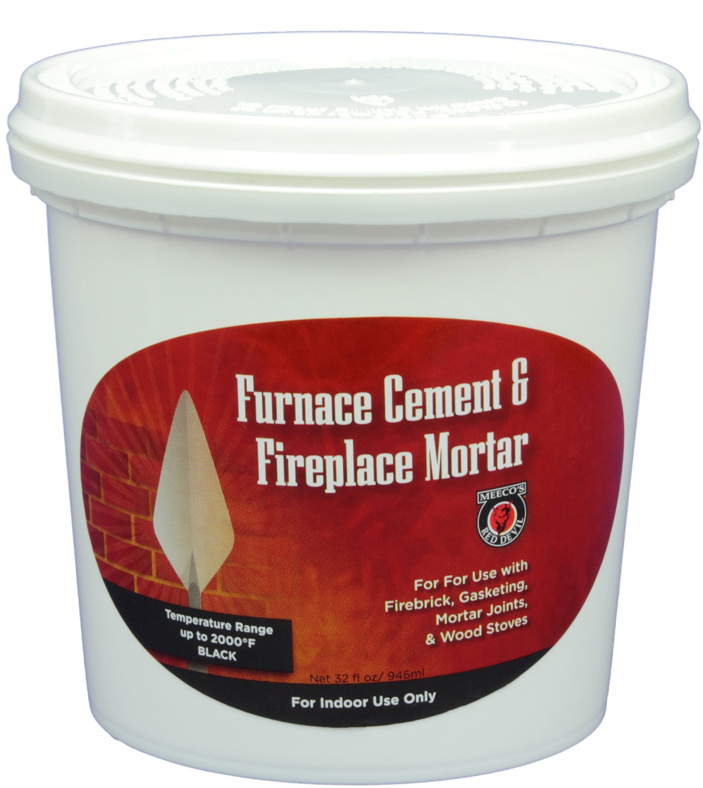 MEECO'S RED DEVIL #1334 High-Temperature Furnace Gasket Cement & Stove Sealer - 1 Quart Black Adhesive for Fiberglass Gaskets - Repairs Stove Cracks & Leaks - Perfect for Wood Stoves, Fireplaces & HVAC Systems