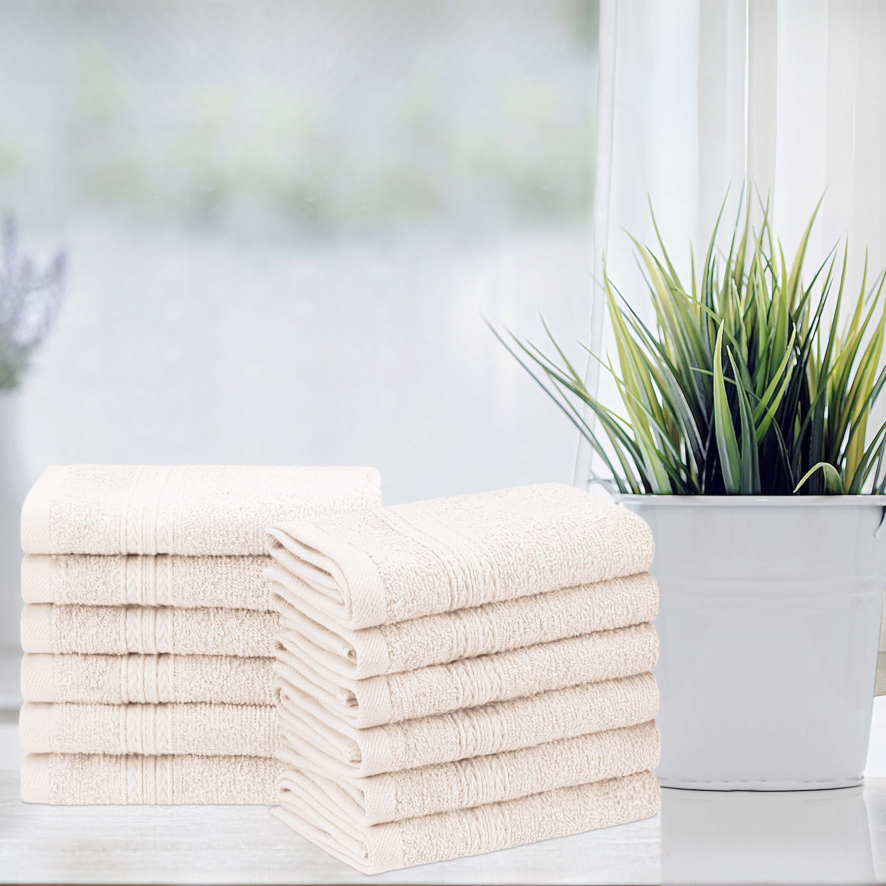 Organic Cotton 12-Piece Solid Face Towel Set | Eco-Friendly, Soft & Absorbent | Perfect for Spa, Gym, Travel & Home Use