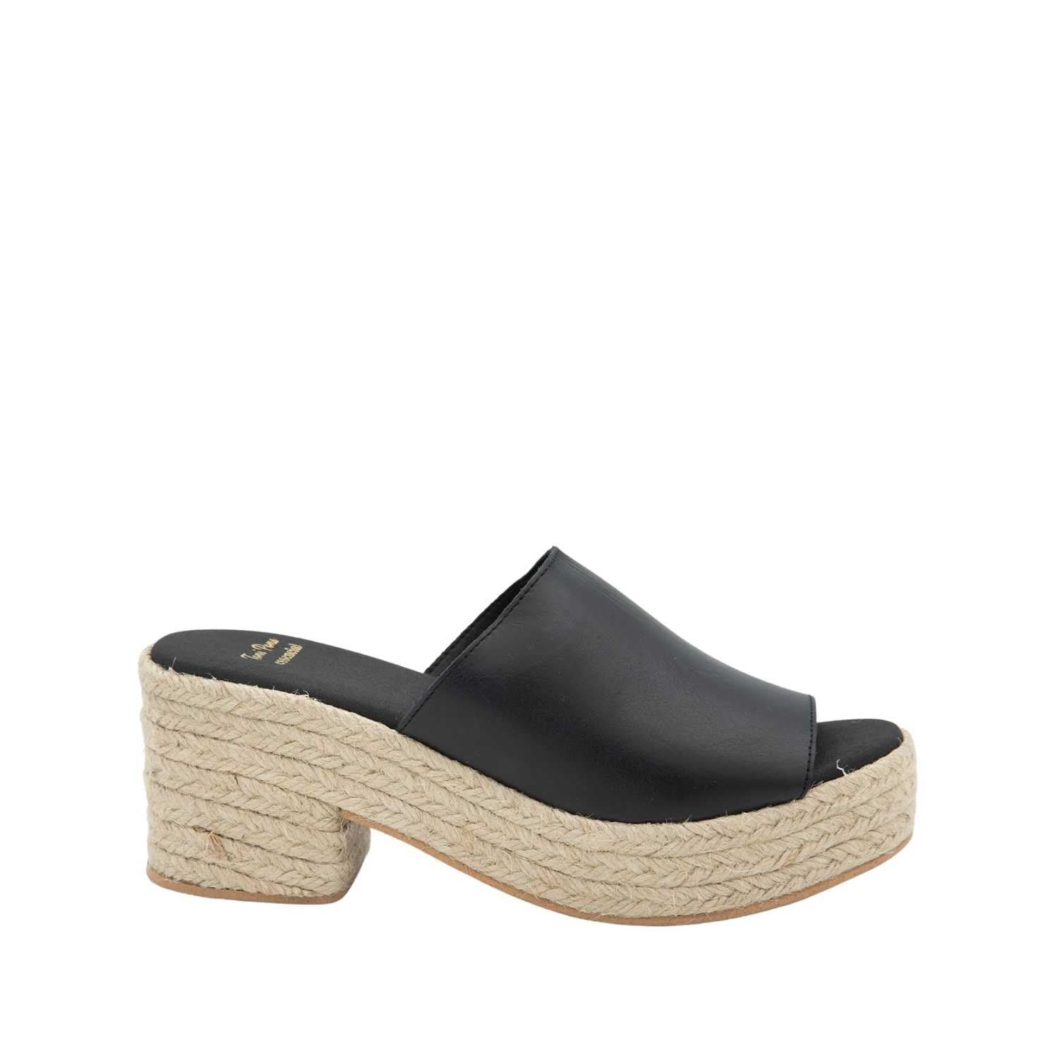 Women's Open Toe Leather Espadrille Sandals with Wide Heel - Comfortable Summer Wedges for Beach, Vacation & Casual Outings