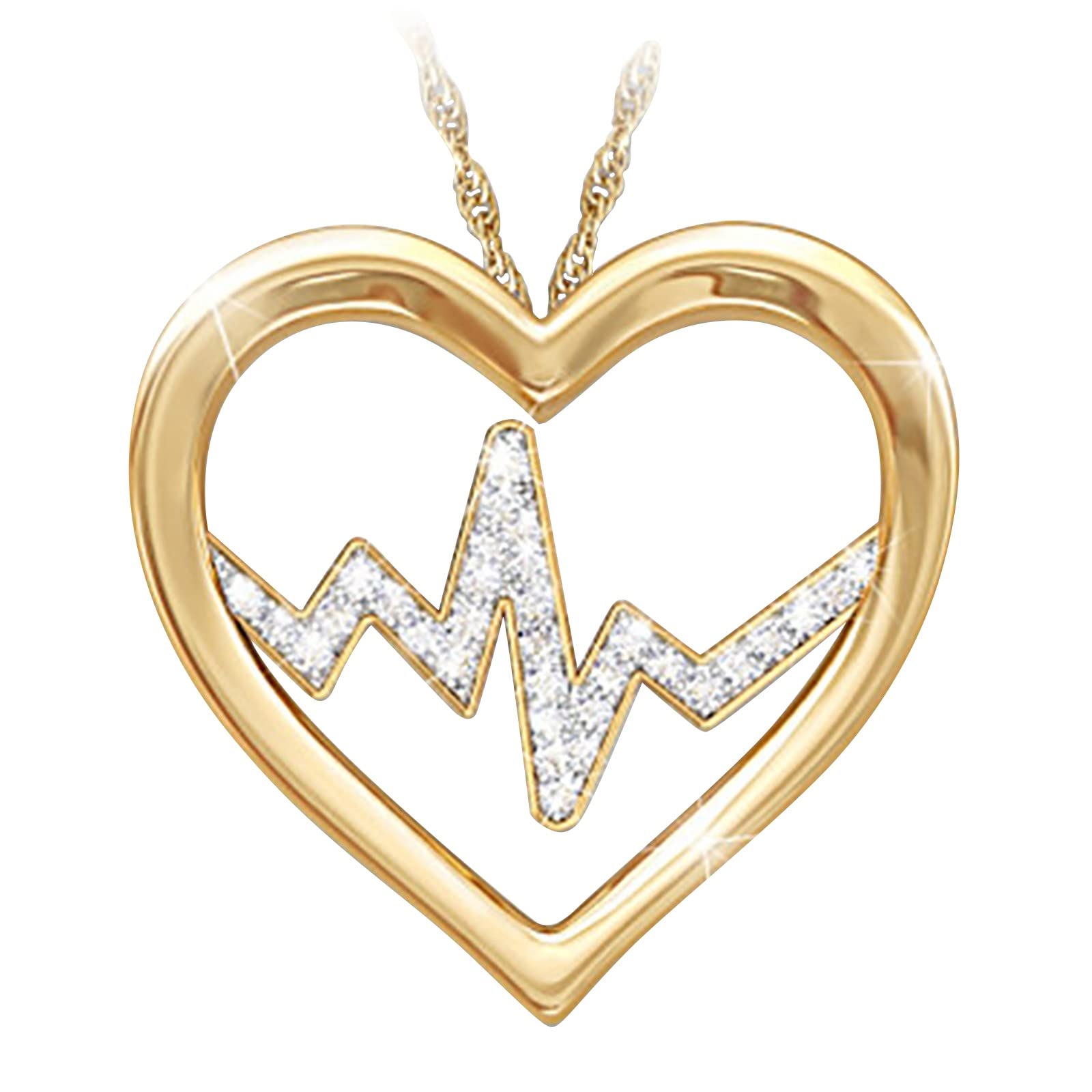 Elegant Personalized Love Heart Necklace for Women - Dainty Gold Y-Chain Collarbone Pendant Jewelry - Perfect for Valentine's Day Gifts, Anniversary Presents & Romantic Occasions