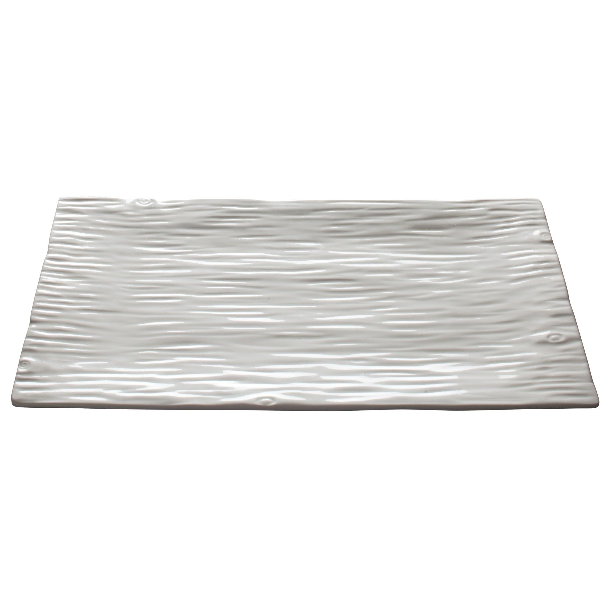 Winco WDP002-203 15.75 x 9.125 Inch Dalmata Porcelain Rectangular Serving Platter - 2-Piece Set for Appetizers, Cheese, Fruit & Charcuterie - Elegant Party Tray for Entertaining, Holidays & Dinner Parties