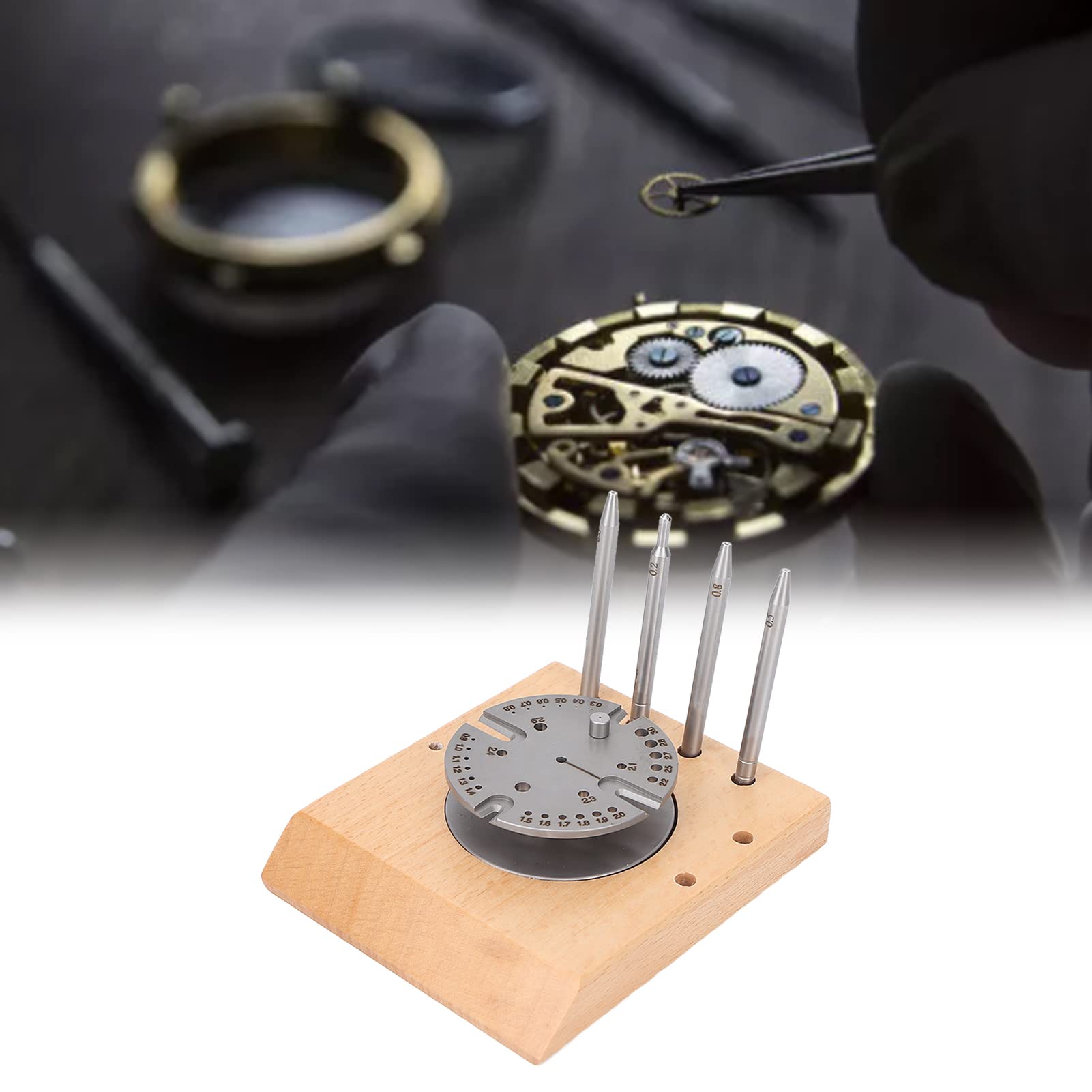 Professional Watch Balance Wheel Hairspring Stand & Holder - Pin Punch Base Set for Watchmakers & Repairers | Precision Watch Repair Tool for Maintenance & Calibration