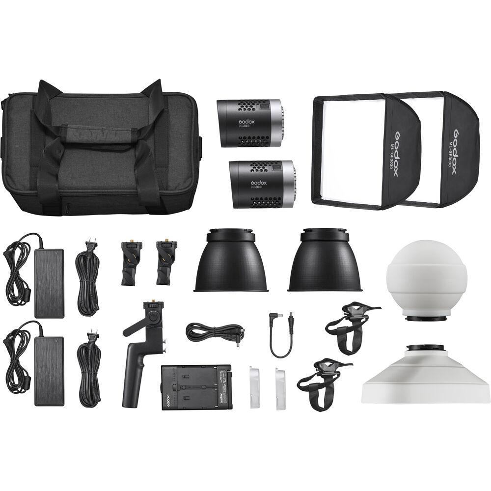 Godox ML30Bi Dainty Bi-Color LED 2 Light Kit - Professional Continuous Lighting for Photography, Videography & YouTube Studio - Perfect for Portrait, Product Shooting & Live Streaming