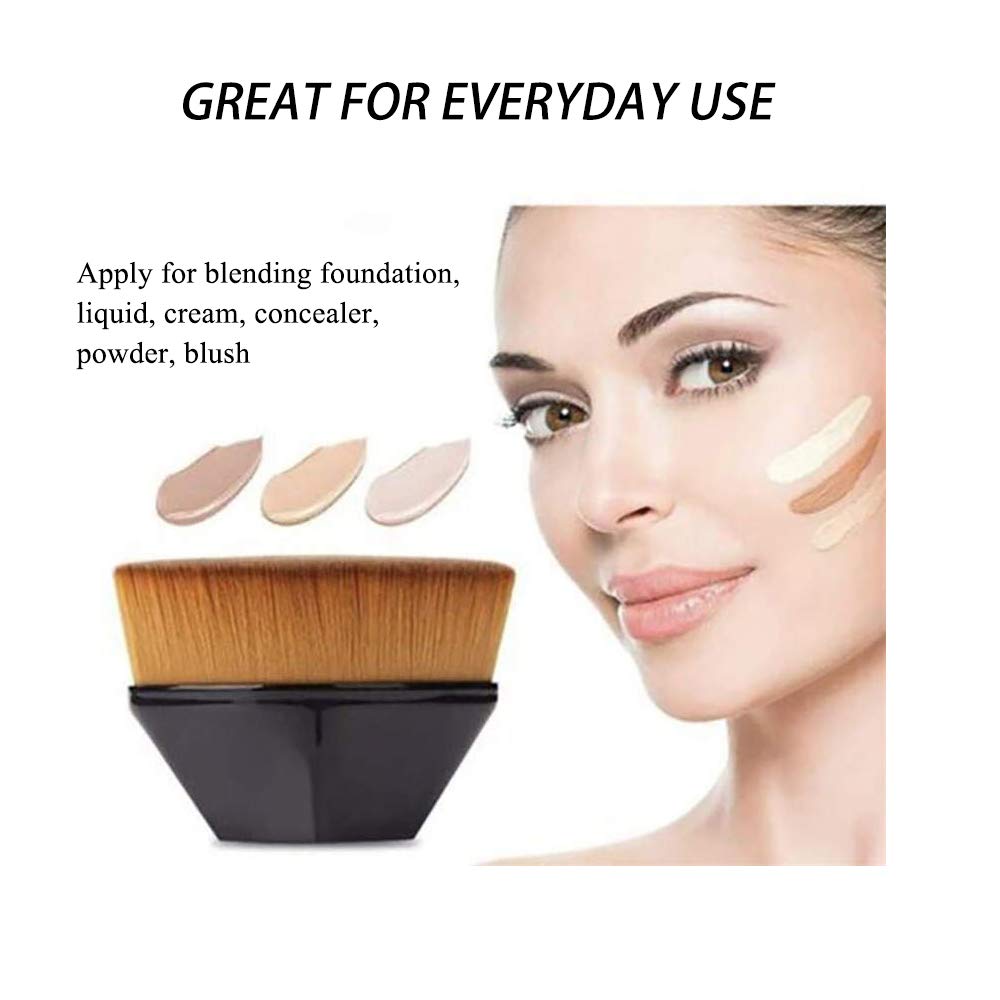 Professional Flat Top Kabuki Brush for Liquid, Cream & Powder Foundation - Magic Foundation Brush with Protective Case - Perfect for Flawless Blending & Contouring - Ideal for Makeup Artists & Everyday Beauty Routine