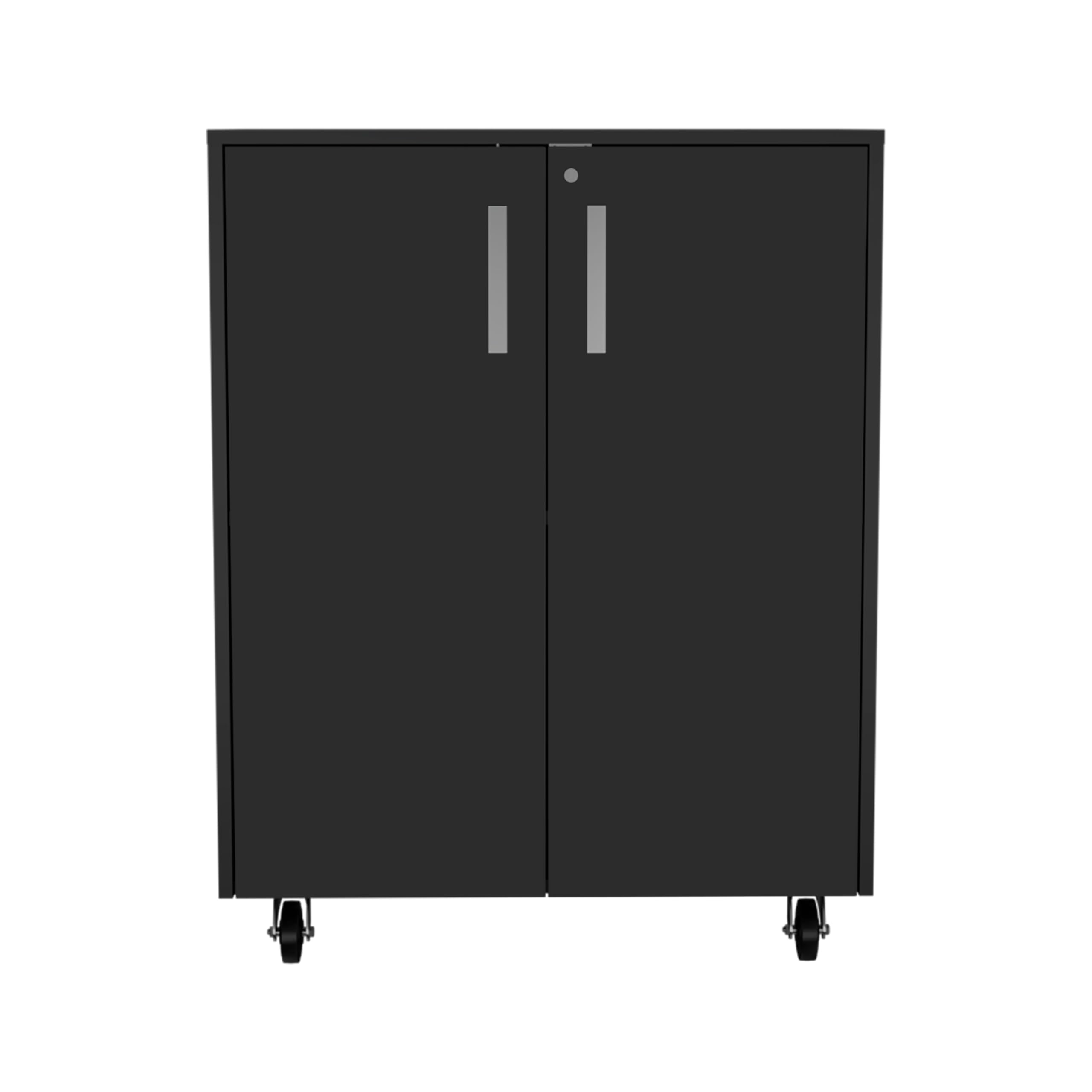 TUHOME Black Engineered Wood Storage Cabinet - Organize Home Office, Living Room, or Bedroom with Stylish Storage Solution