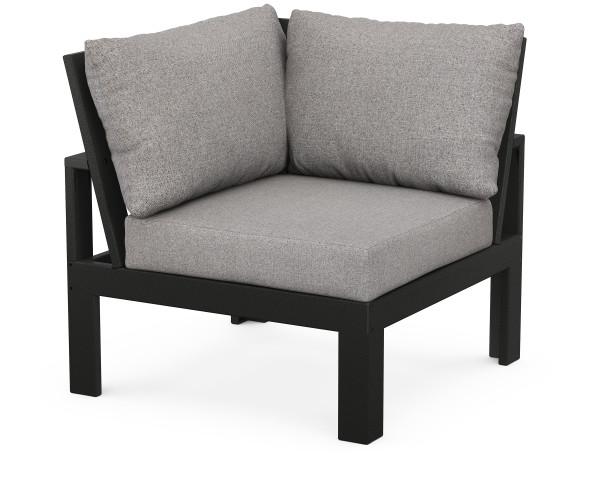 Polywood Black Modular Corner Chair - Durable Outdoor Furniture for Patio, Deck & Garden - Perfect for Relaxing & Entertaining