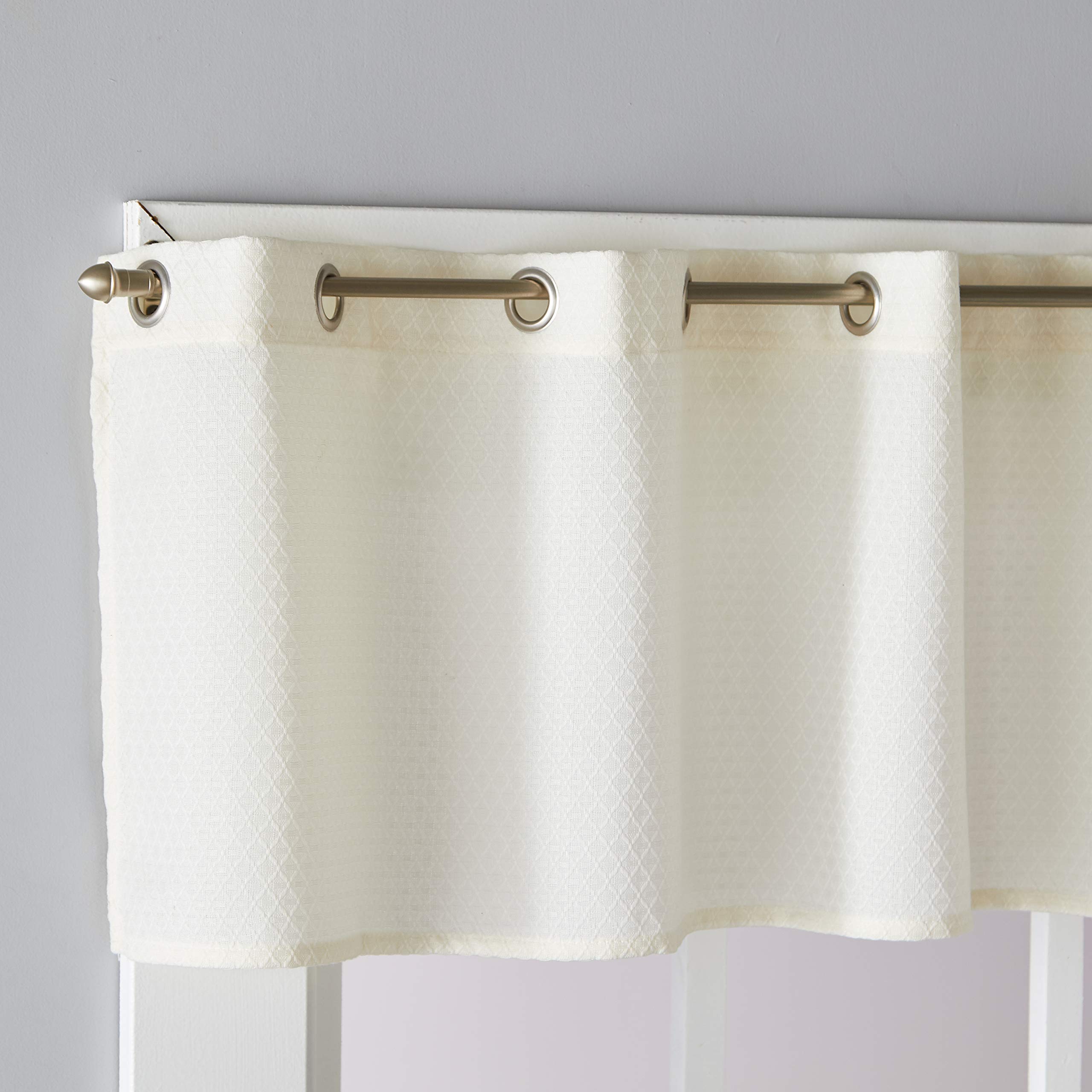 SKL Home Trio Valance 57 x 13 Inches Ivory - Elegant Window Treatment for Living Room, Bedroom & Kitchen Decor