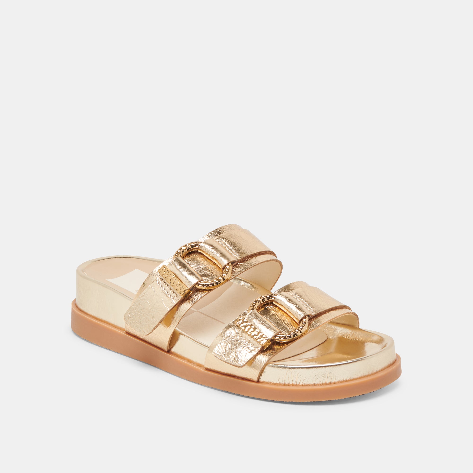 SOYA SANDALS Women's Gold Distressed Leather Flip Flops - Comfortable Summer Beach Slides for Outdoor, Vacation & Casual Wear
