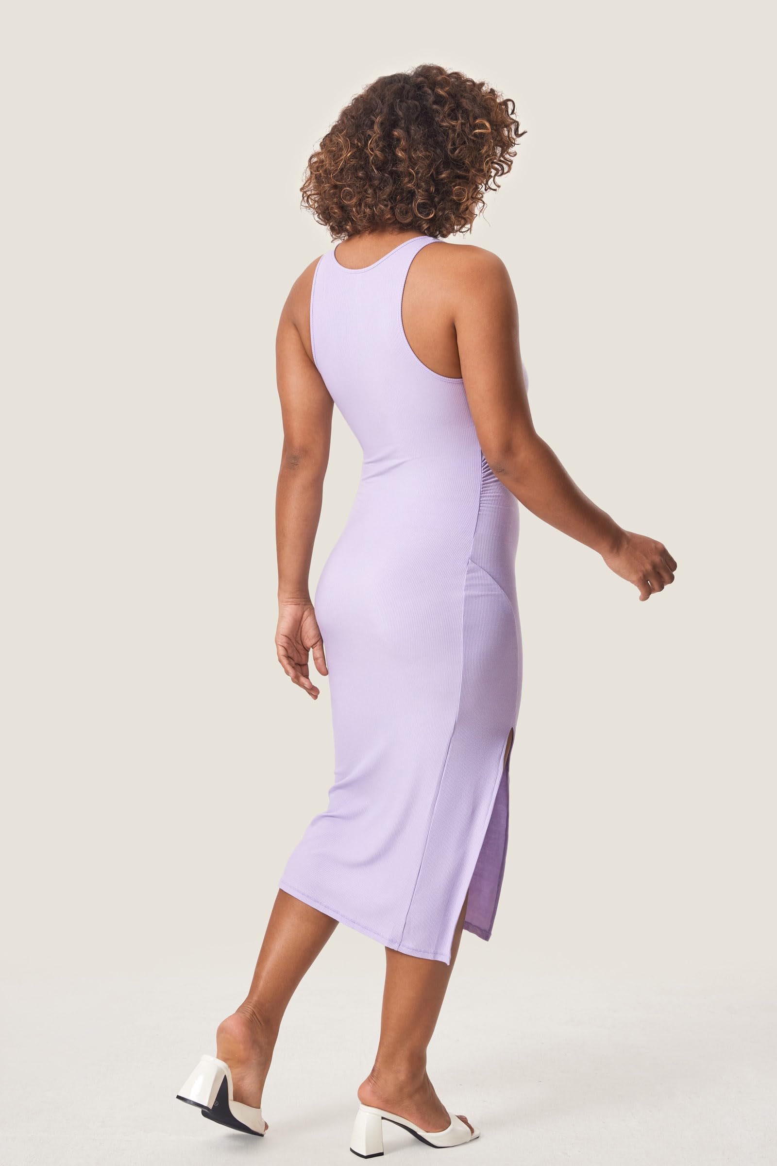 Momanda Women's Maternity Dress - Ribbed Sleeveless Bodycon Dress with Crew Neck for Pregnancy, Nursing & Baby Shower | Comfortable Stretchy Casual Outfit for Expecting Mothers