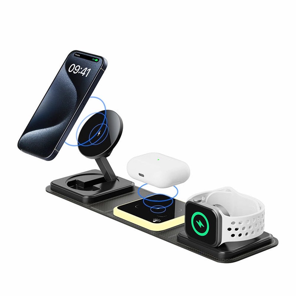 TravelFlex Trio 3-in-1 MagSafe Charger for iPhone, Apple Watch & AirPods | Portable Wireless Charging Station | Perfect for Travel, Office & Nightstand Use