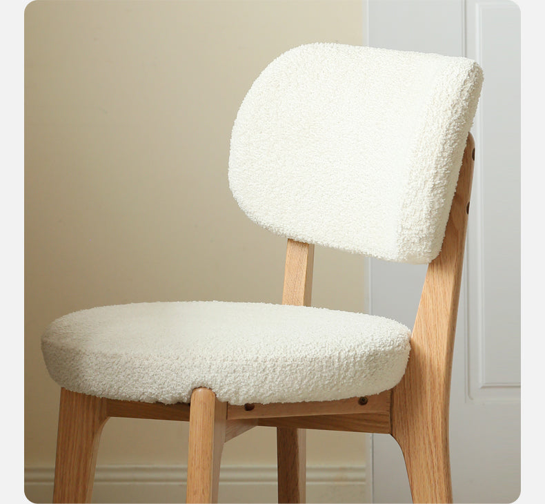 Premium Oak Solid Wood Makeup Stool with Soft Lamb Velvet Upholstery - Perfect for Vanity, Dressing Table & Bedroom Decor