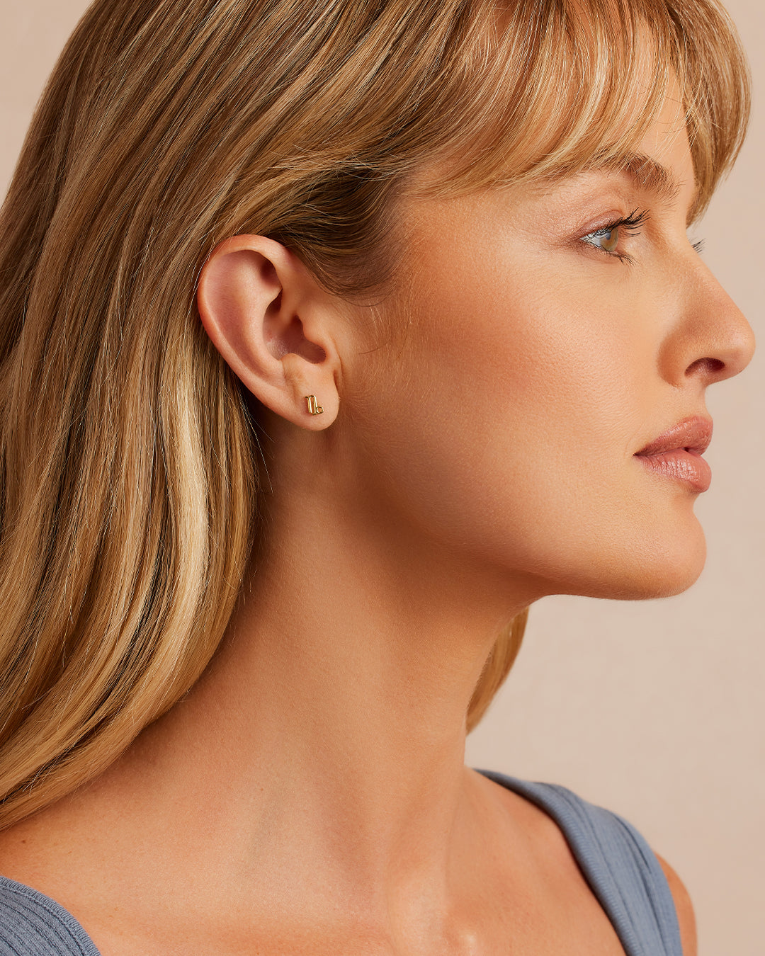 Zodiac Single Stud Earrings - Gold Plated Zodiac Sign Jewelry for Women - Perfect for Daily Wear, Gifts & Special Occasions