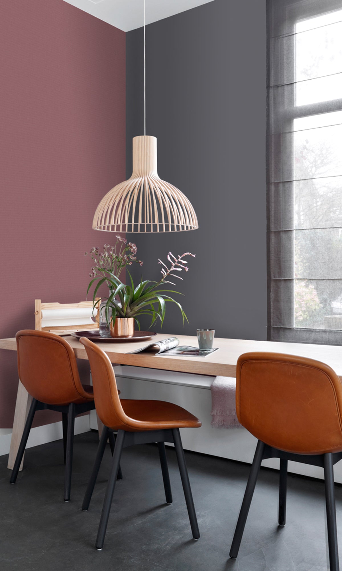 Burgundy Red Blush Linen Texture Plain Wallpaper R9404 - Elegant Home Decor for Living Room, Bedroom & Office