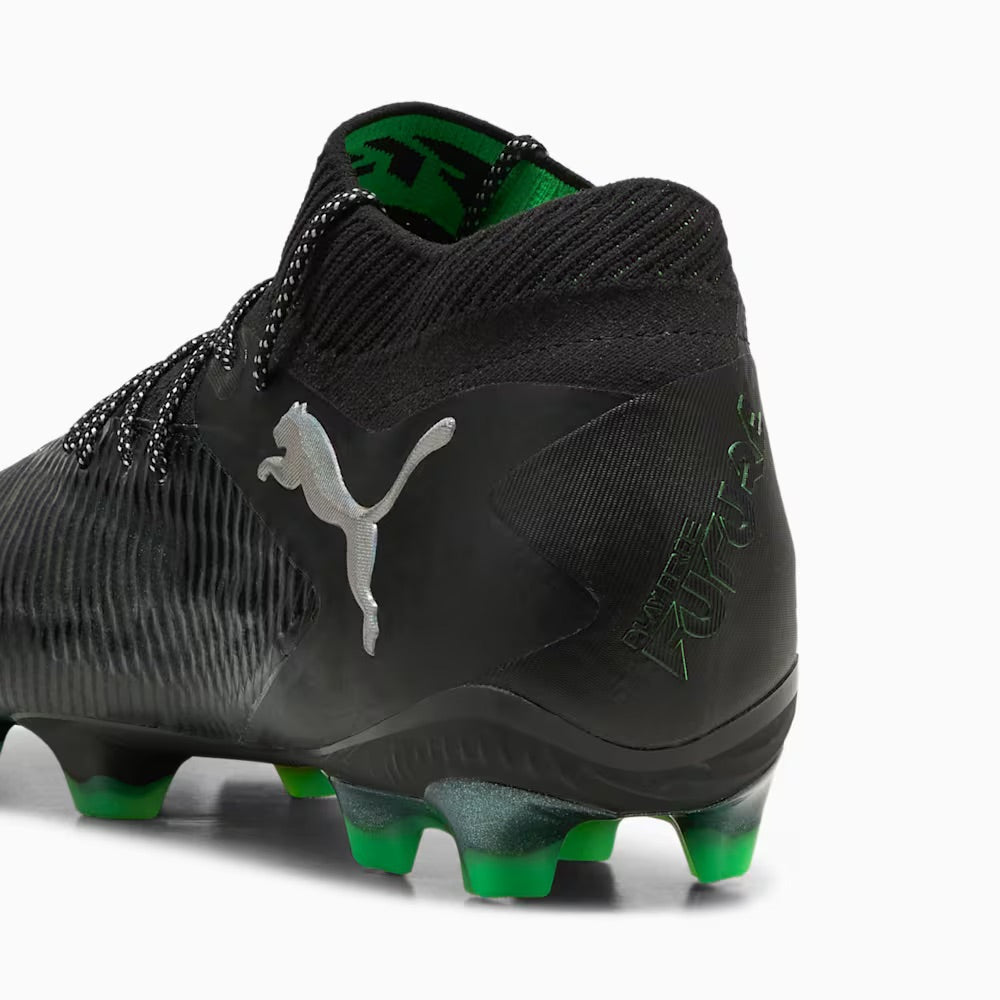 Puma Future 8 Ultimate FG Football Boots for Men - Black/Grey/Fluo Green Soccer Cleats - Lightweight & Comfortable for Professional Matches & Training Sessions