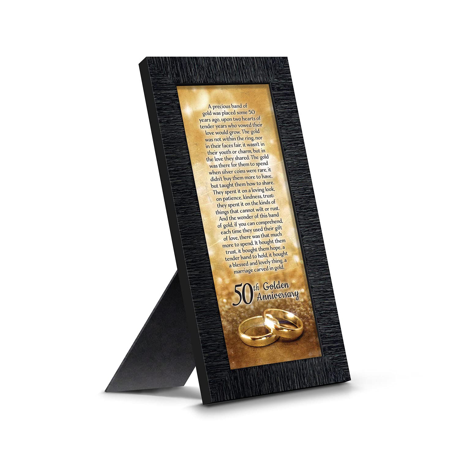 50th Wedding Anniversary Gifts for Parents - Elegant Golden Picture Frame for Couples - Crossroads Home Décor 7318CH - Perfect for Displaying Cherished Memories in Living Room or Bedroom