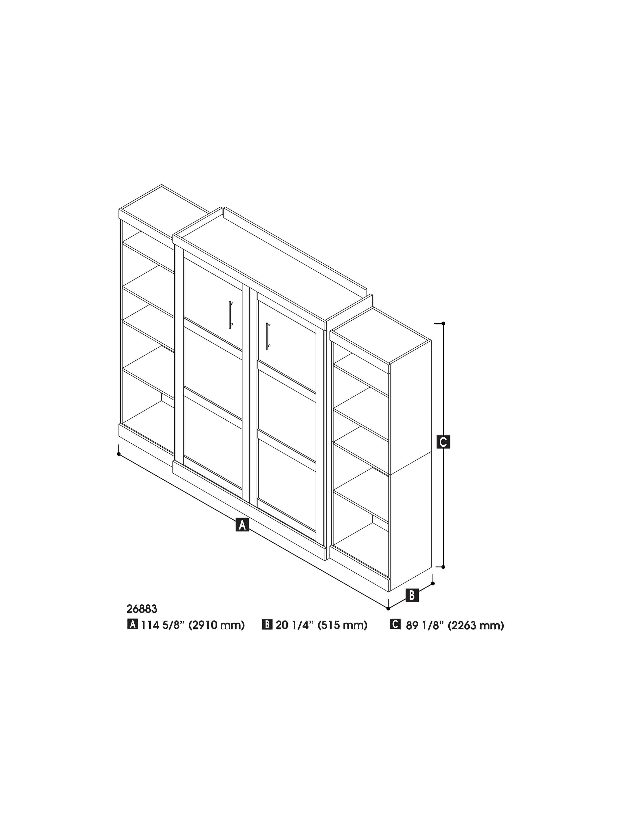 Pur Queen Murphy Wall Bed with 2 Storage Units (115W) - 7 Color Options | Space-Saving Foldable Bed for Small Apartments, Guest Rooms & Home Offices