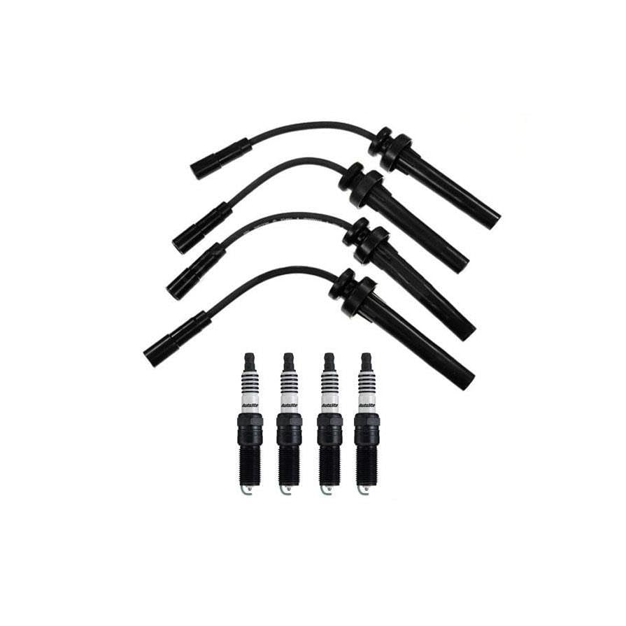 Premium Platinum Spark Plugs & Ignition Wires Kit - Compatible with Chrysler PT Cruiser 2001-2010 (Non-Turbo Models) - High Performance Replacement Parts for Smoother Acceleration & Better Fuel Efficiency - Perfect for DIY Auto Repair & Engine Maintenance
