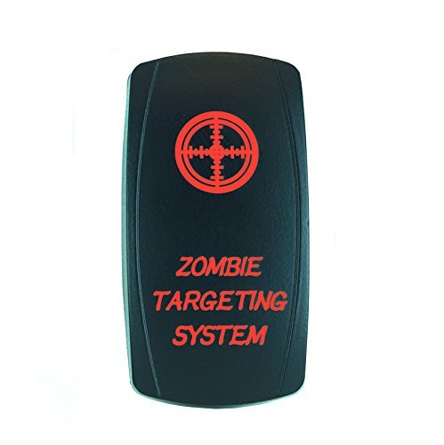 STVMotorsports Red LED Rocker Switch - 20A 12V On/Off Laser Backlit for Zombie Targeting System | Perfect for Off-Road Vehicles, Emergency Lighting & DIY Projects