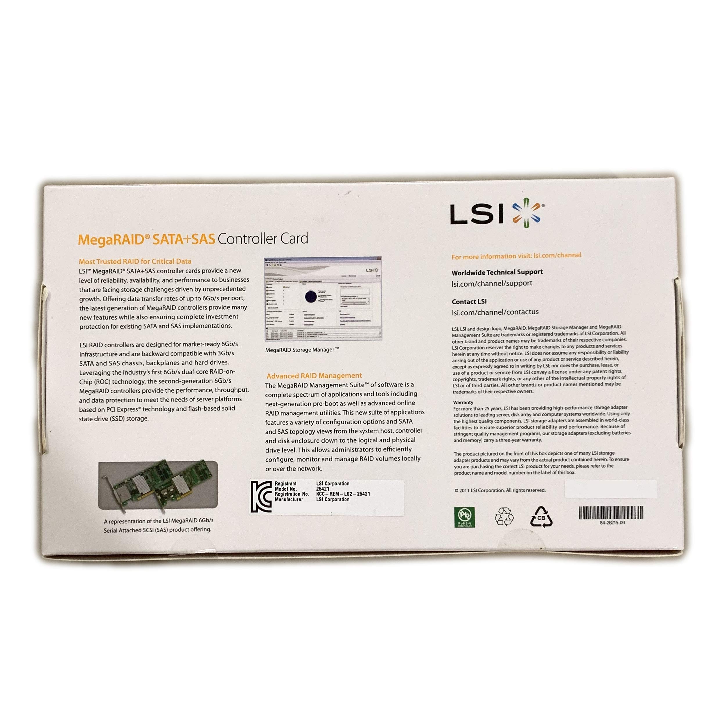 Broadcom LSI MegaRAID 9286-8e 8-Port External SAS/SATA RAID Controller Card - LSI00332 (Retail Pack) - Ideal for Server Storage Expansion & Data Backup Solutions
