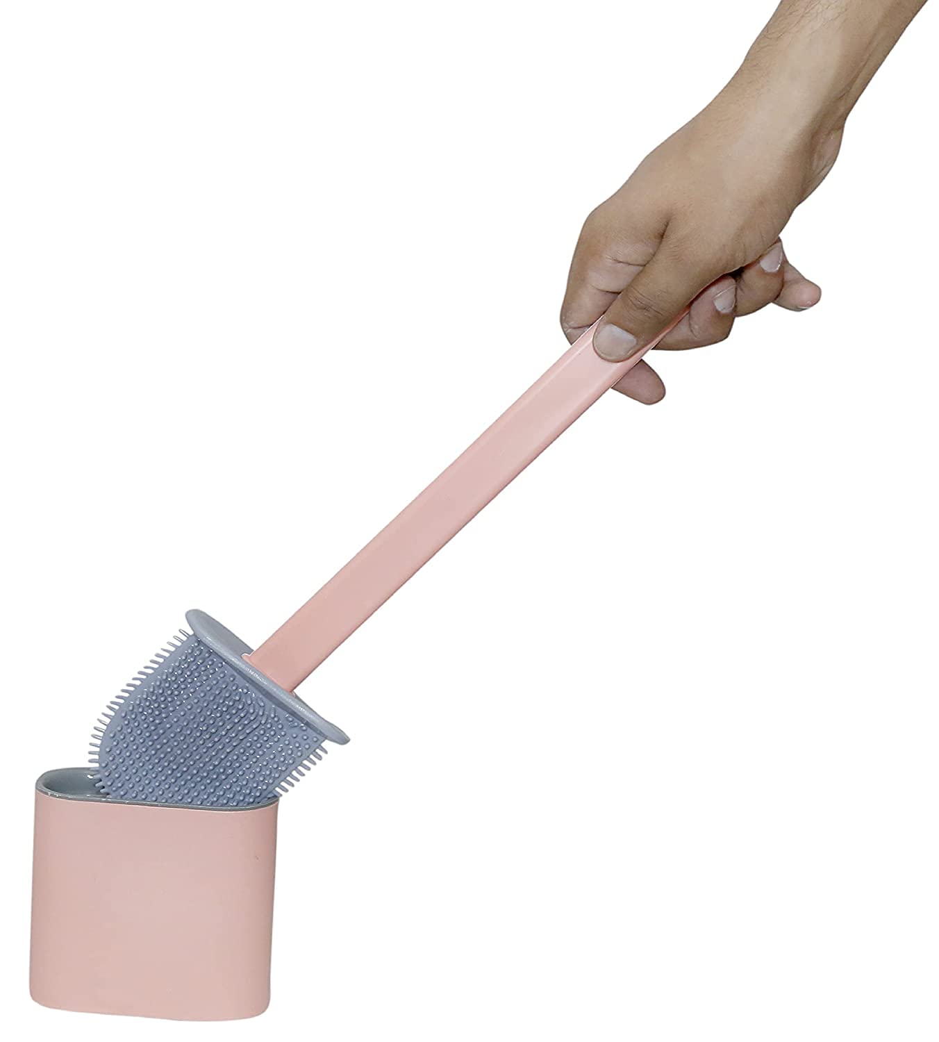 SR Exclusive Silicone Toilet Brush Set with Holder - Soft Bristles for Gentle Bathroom Cleaning - Modern Western Toilet Cleaning Kit in Multi Colors - Perfect for Home, Apartment, RV & Guest Bathrooms