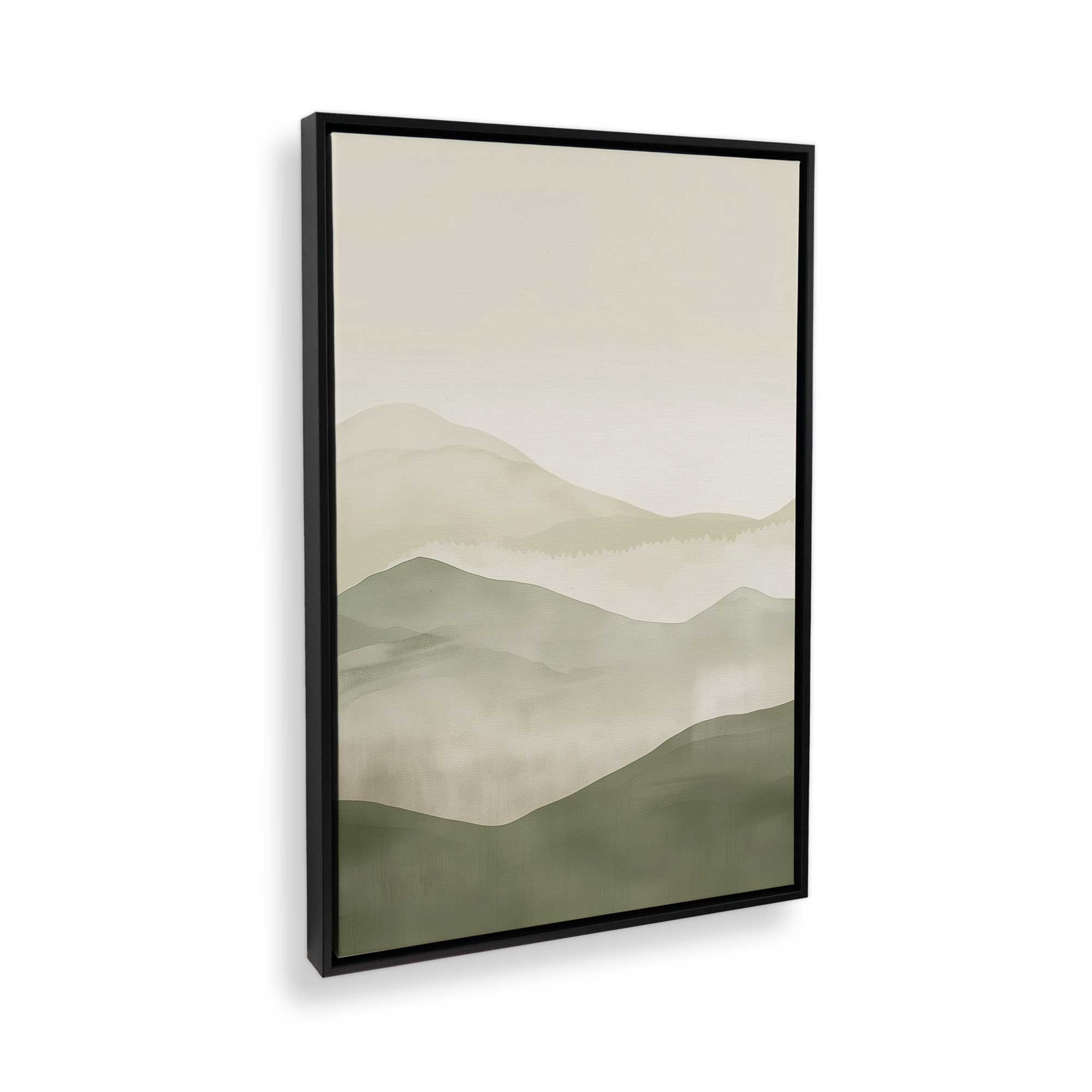 Green Aventurine Canvas Wall Art - Nature Inspired Landscape Painting for Home & Office Decor | Perfect for Living Room, Bedroom or Meditation Space